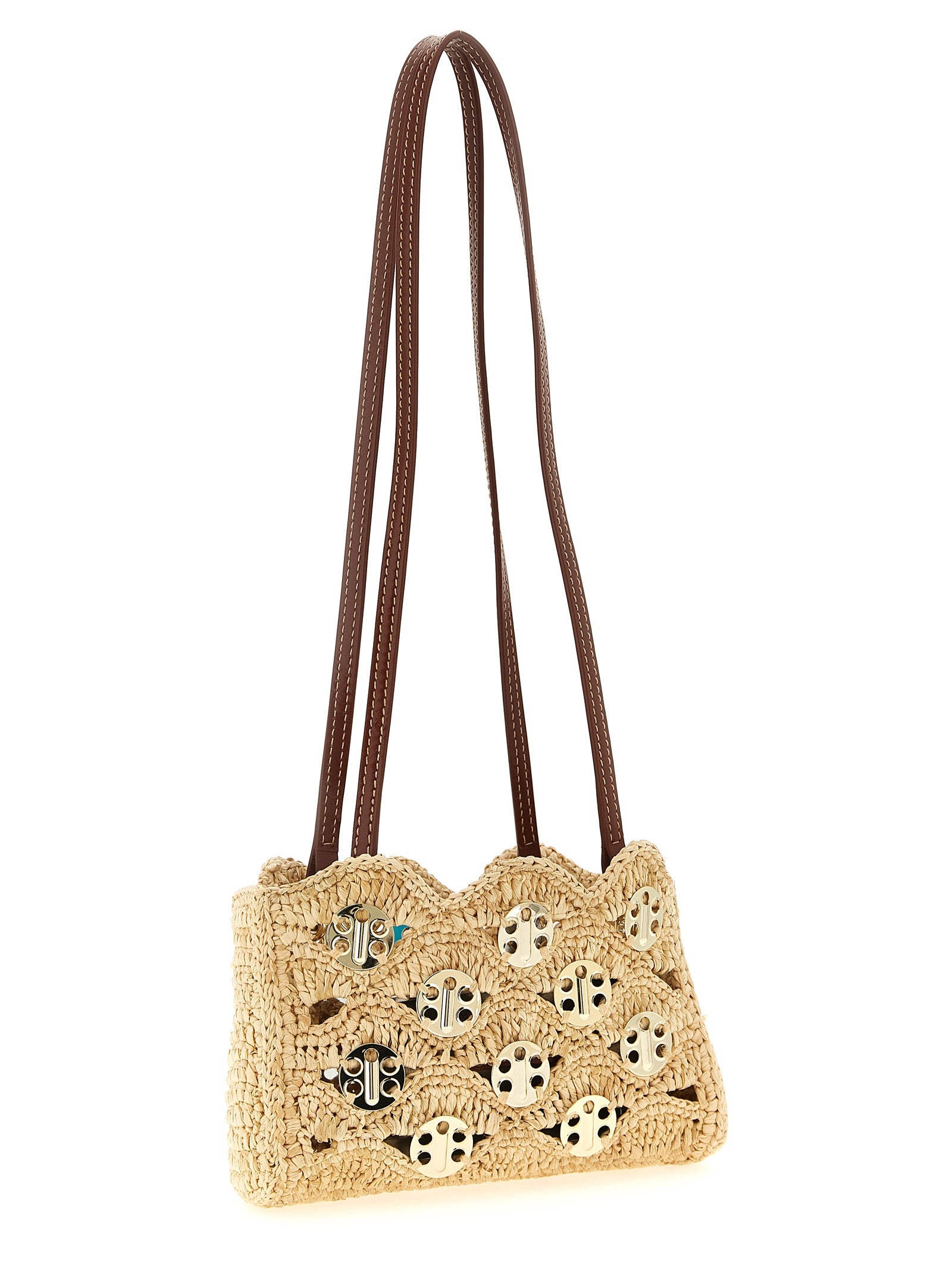 Paco Rabanne Beige Ramie Shoulder Bag Paco Rabanne