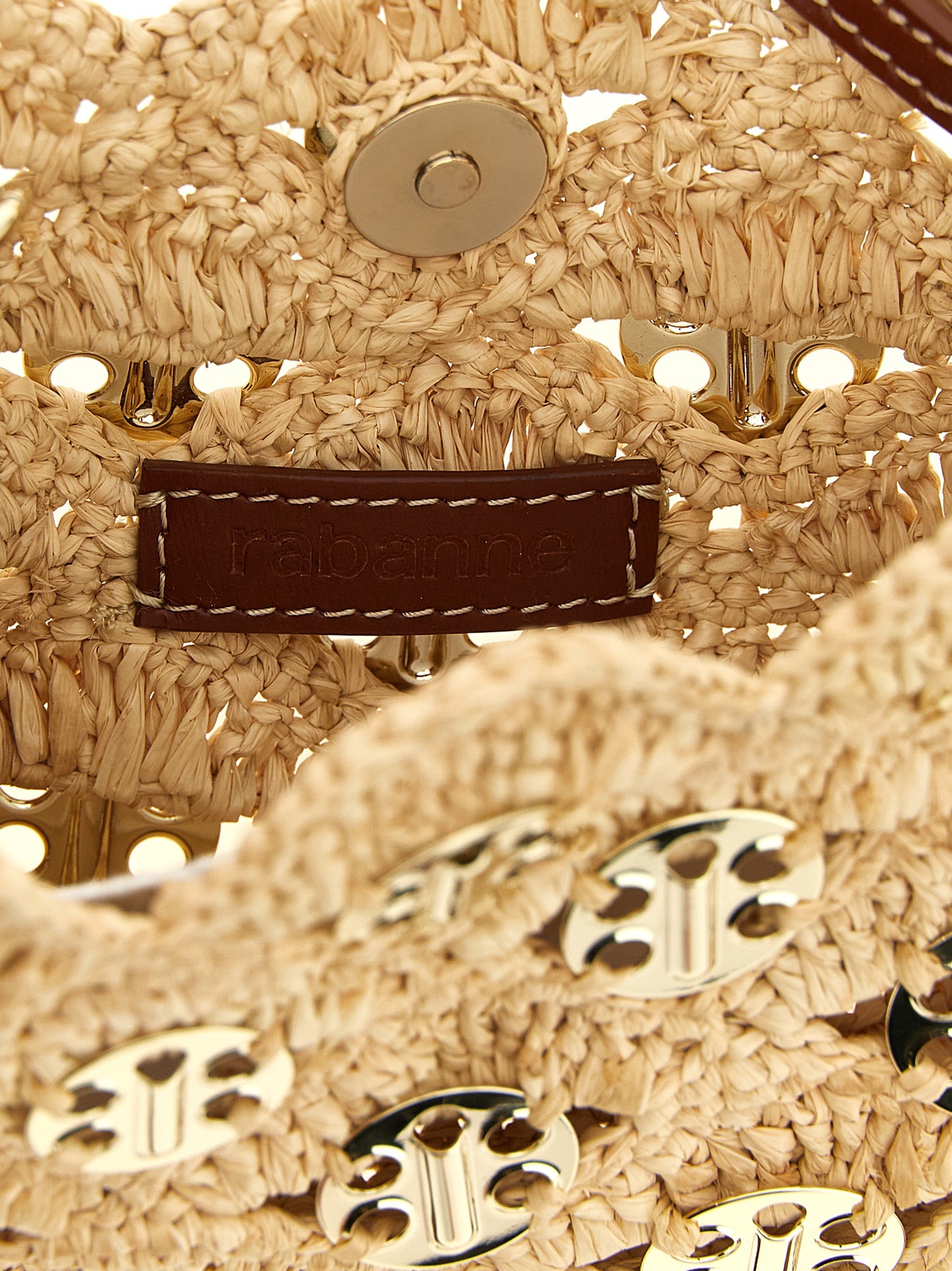 Paco Rabanne Beige Ramie Shoulder Bag Paco Rabanne