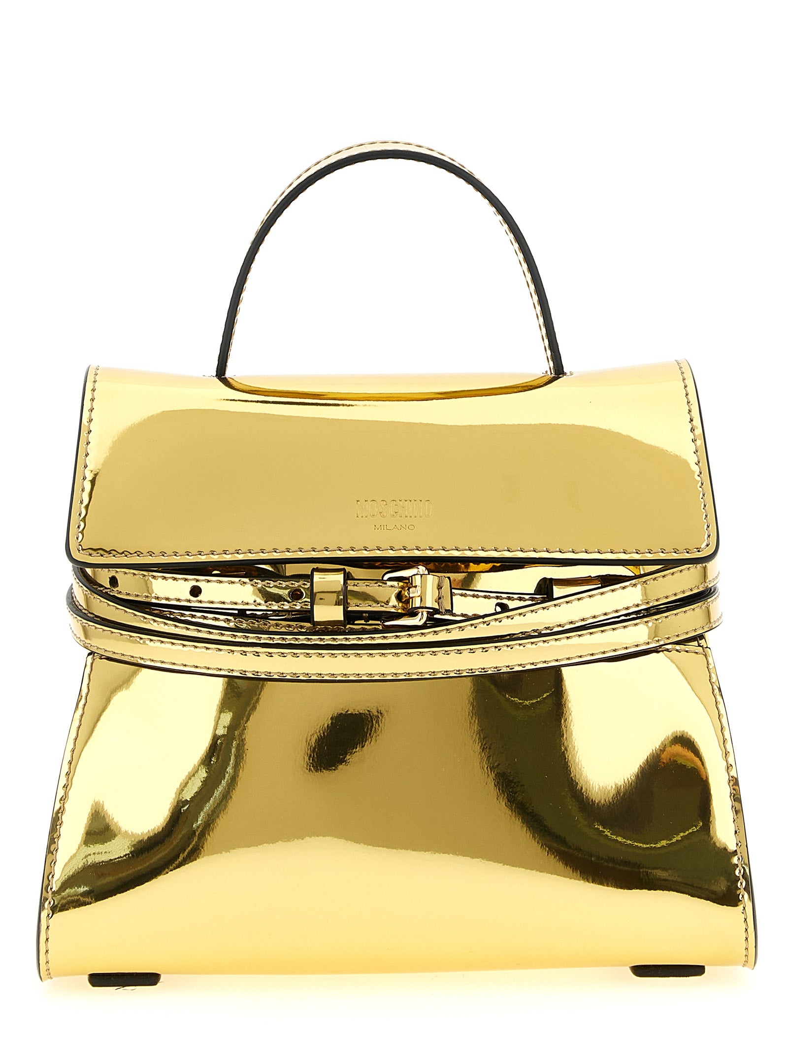 Moschino Gold Polyethylene Handbag Moschino