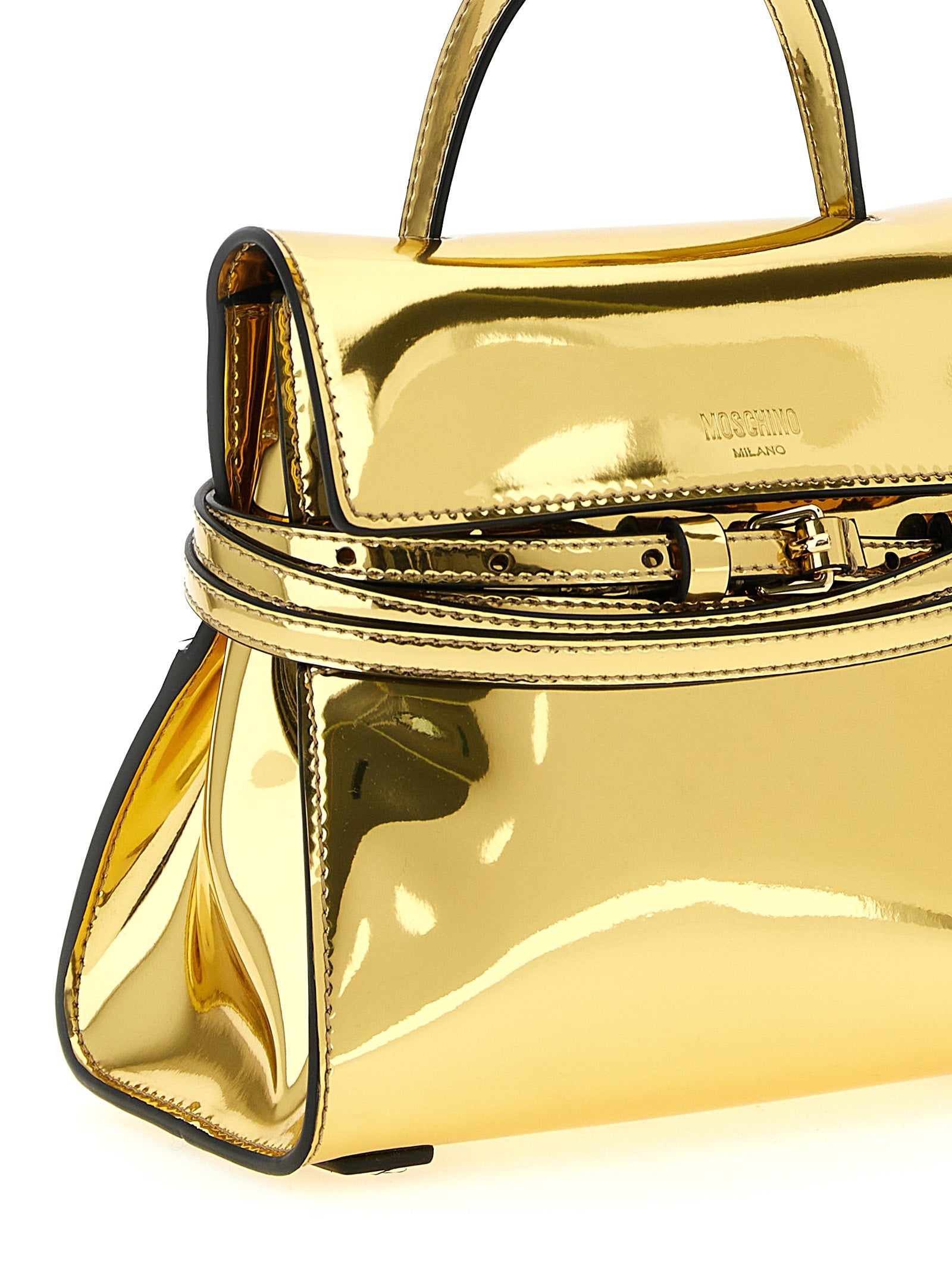 Moschino Gold Polyethylene Handbag Moschino