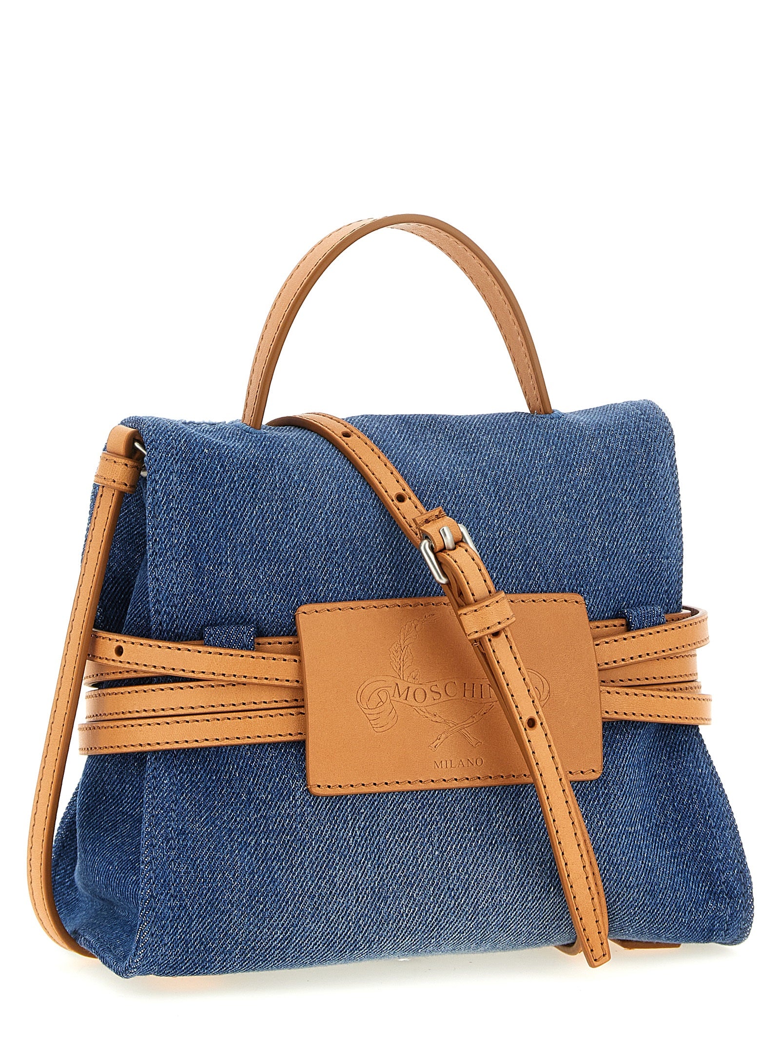 Moschino Blue Cotton Handbag Moschino