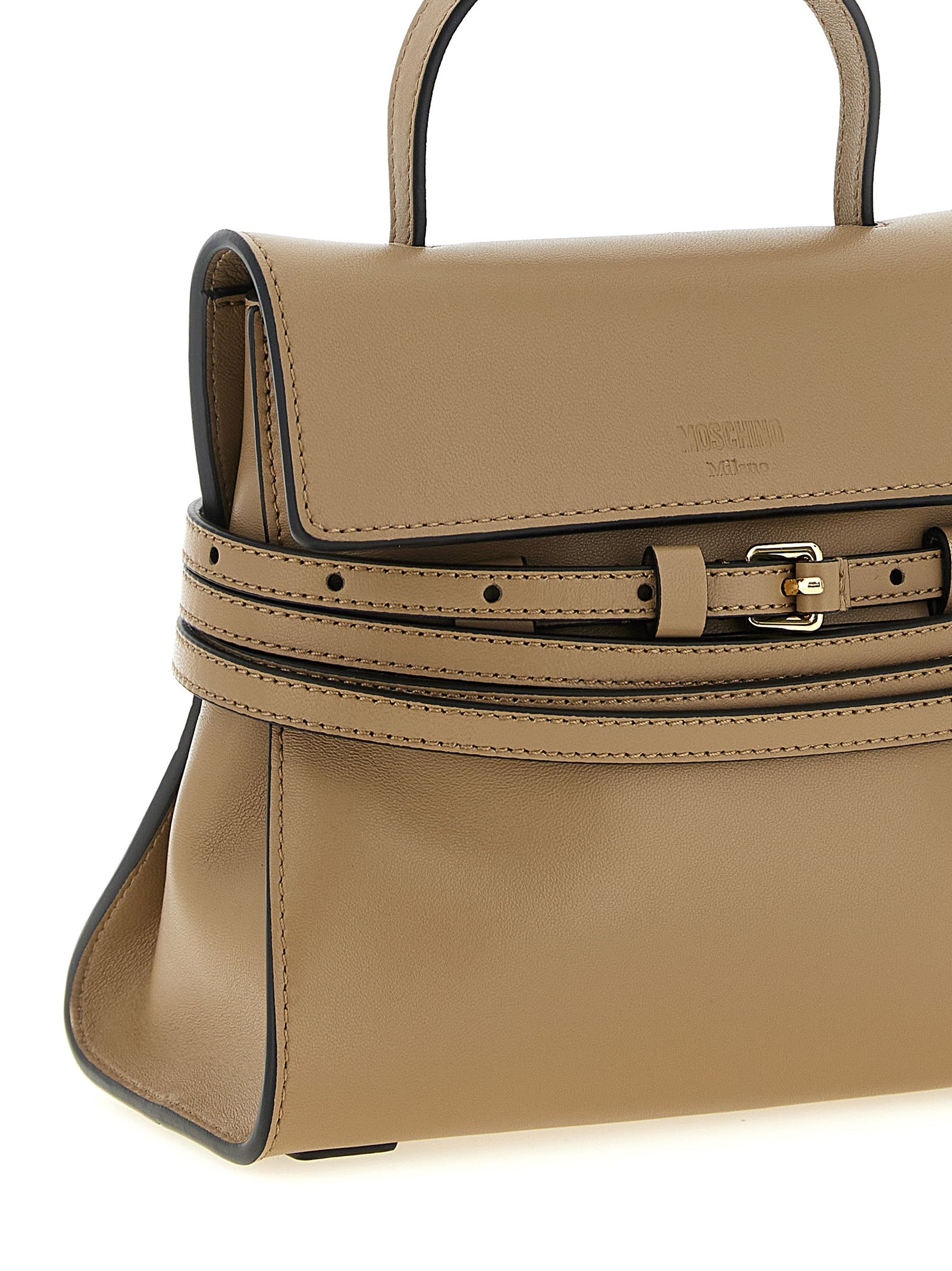 Moschino Beige Napa Leather / Calf Bos Taurus Handbag Moschino