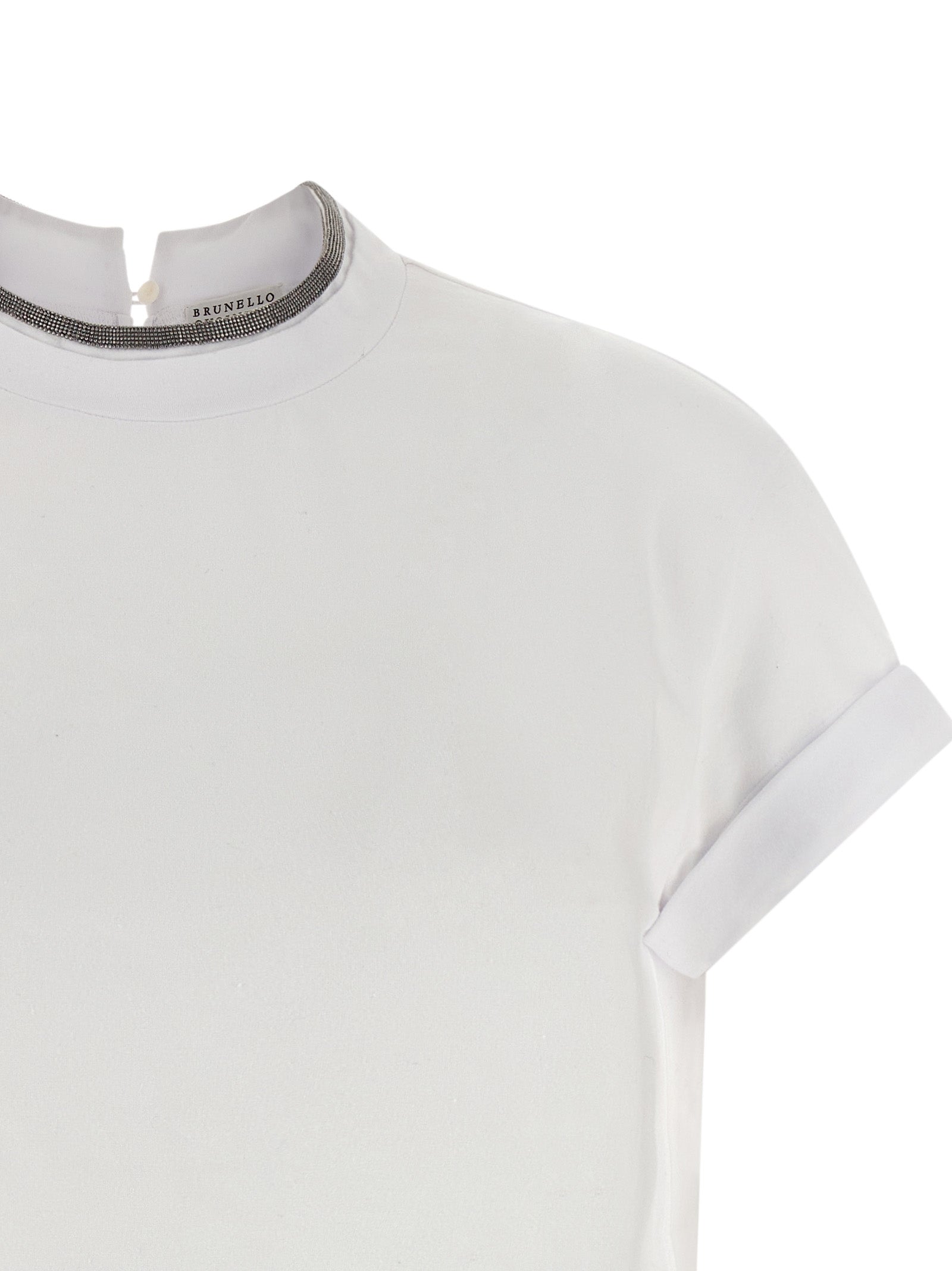 Brunello Cucinelli White Cotton T-Shirt Brunello Cucinelli