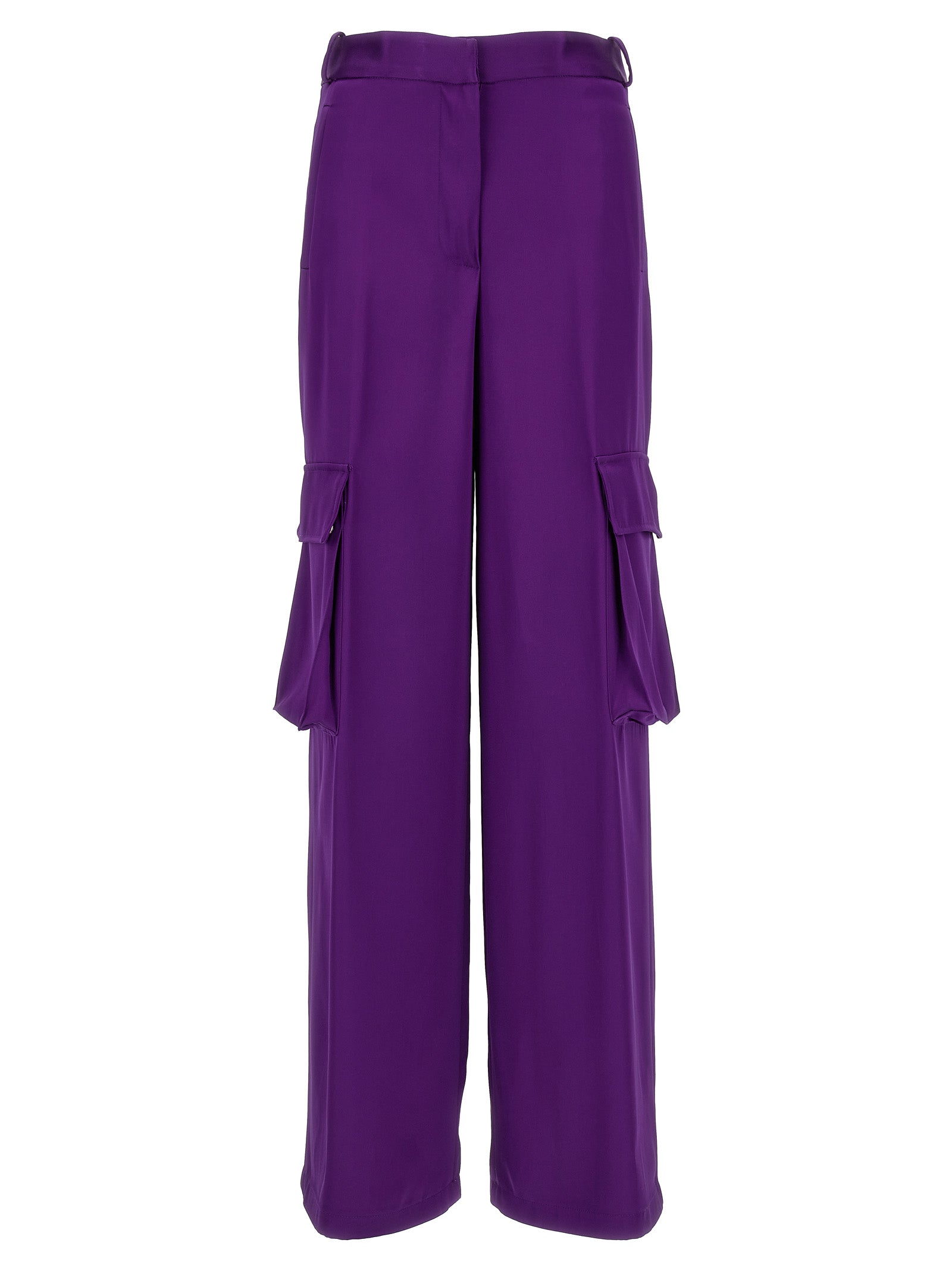 Versace Purple Viscose Cargo Pants Versace