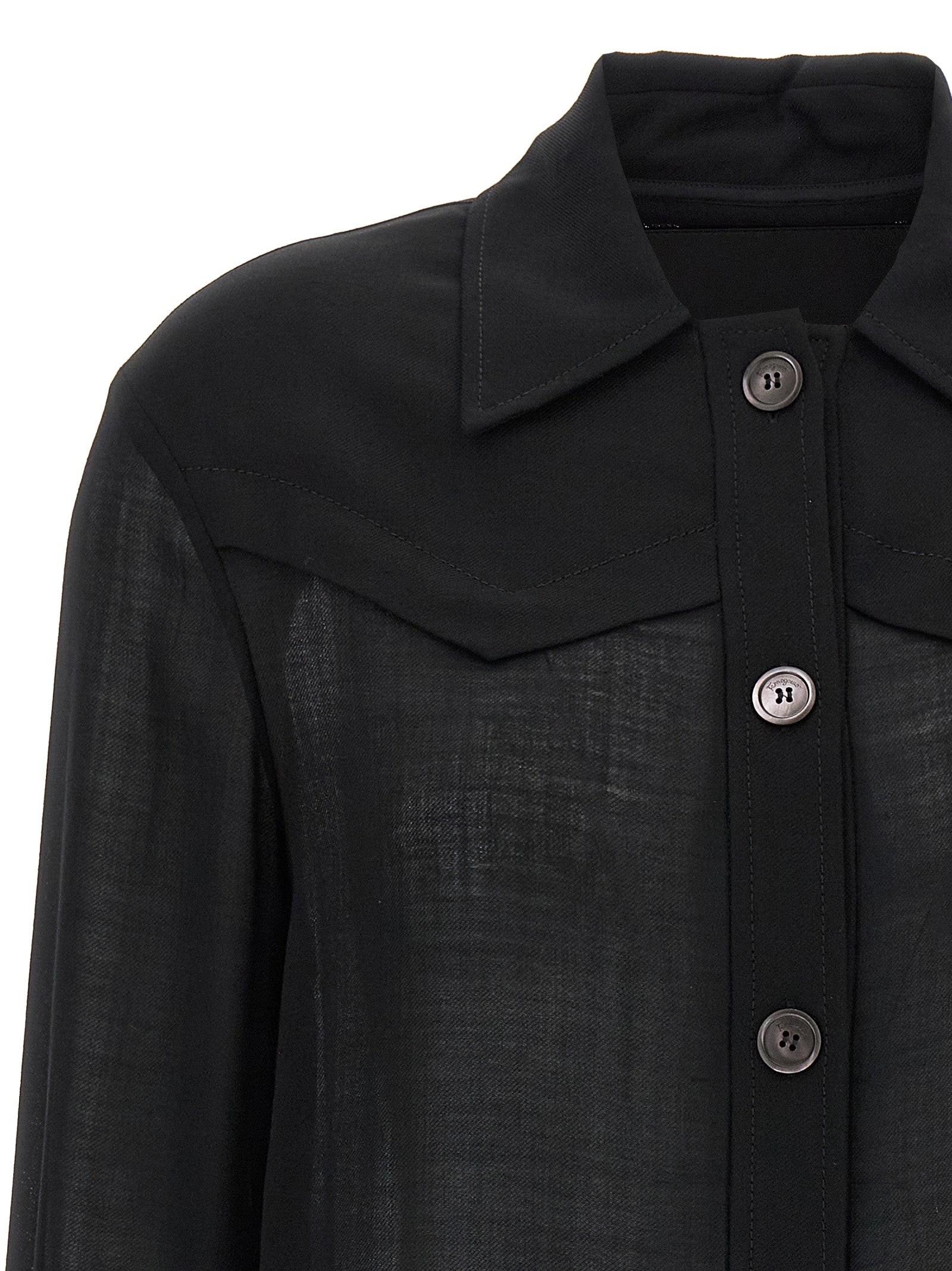 Ferragamo Black Virgin Wool Blouse Ferragamo