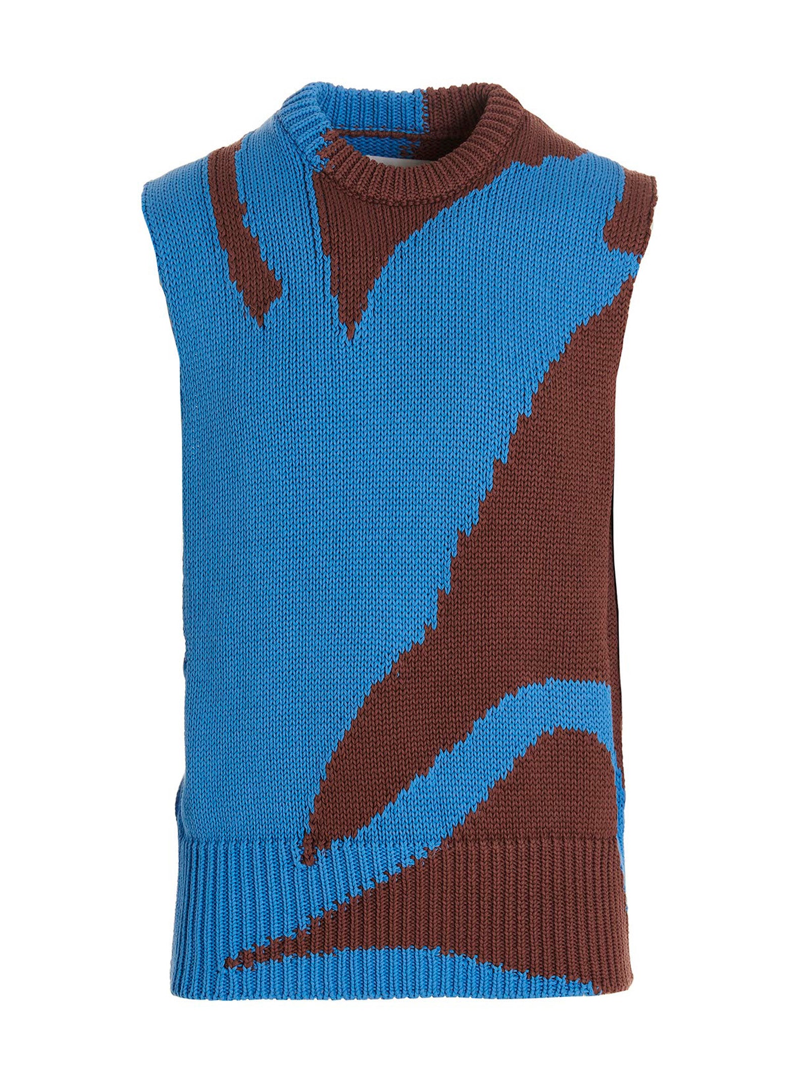 Jil Sander Multicolor Cotton Sleeveles Sweater Jil Sander