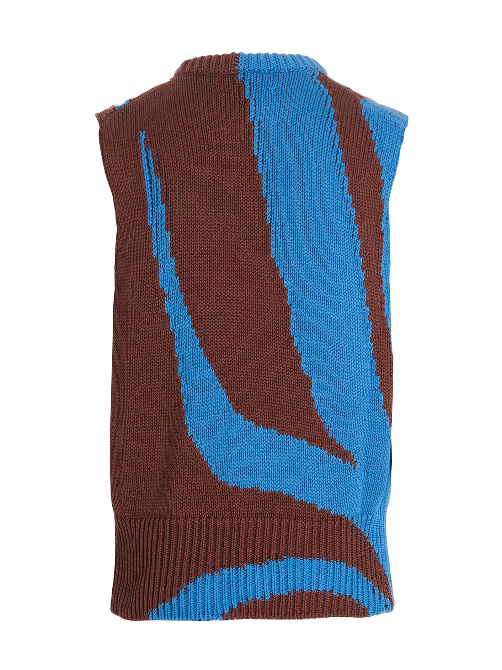 Jil Sander Multicolor Cotton Sleeveles Sweater Jil Sander