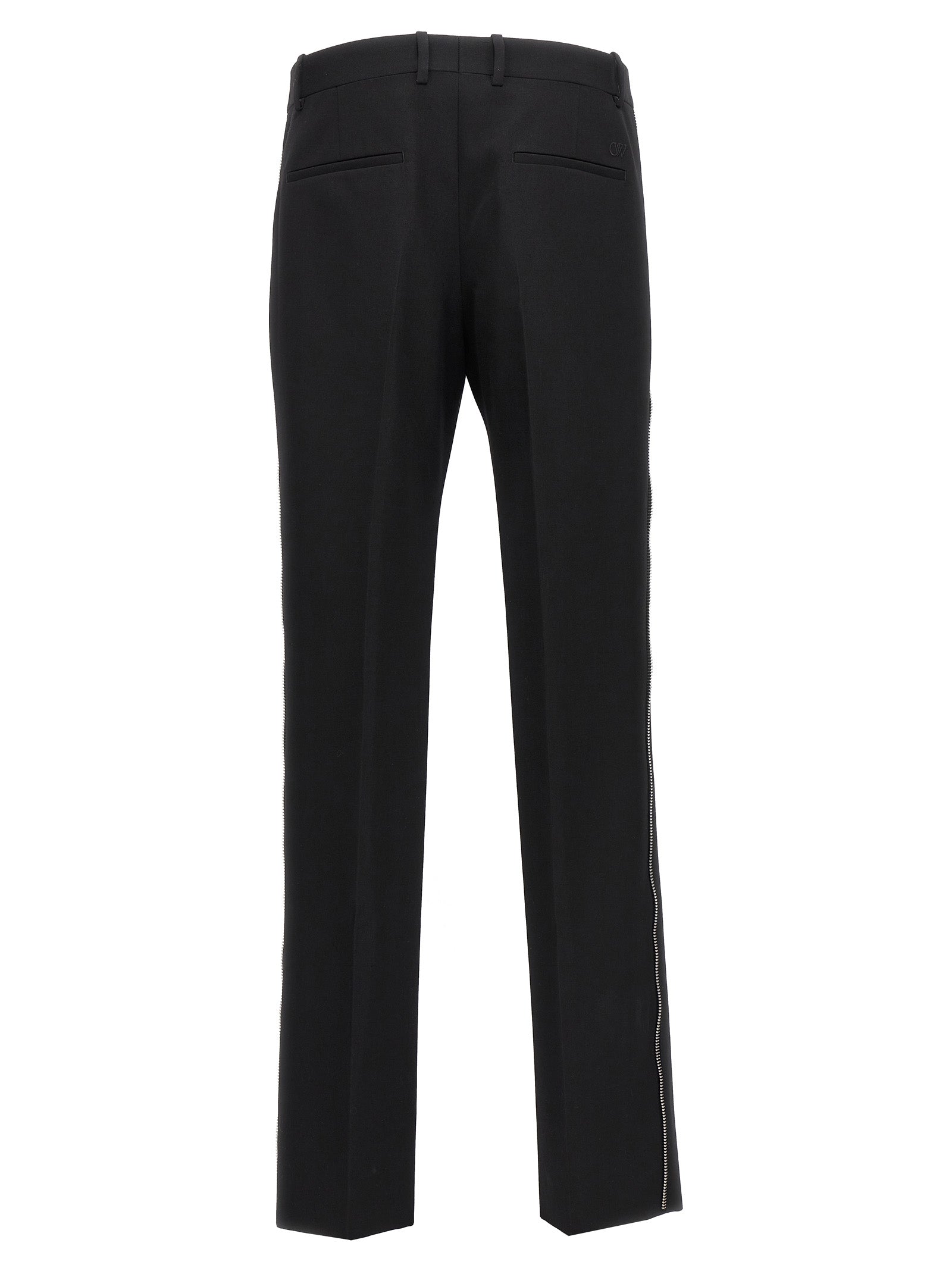 Off-White Black Virgin Wool Dress Pants Off-White