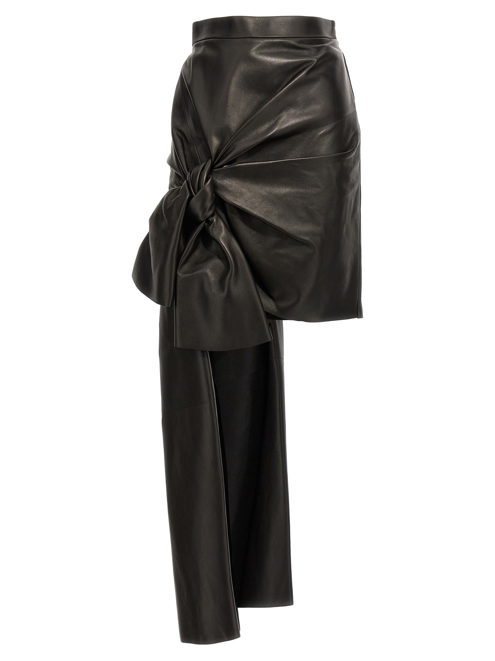 Alexander McQueen Black Lamb Leather Long Skirt Alexander McQueen