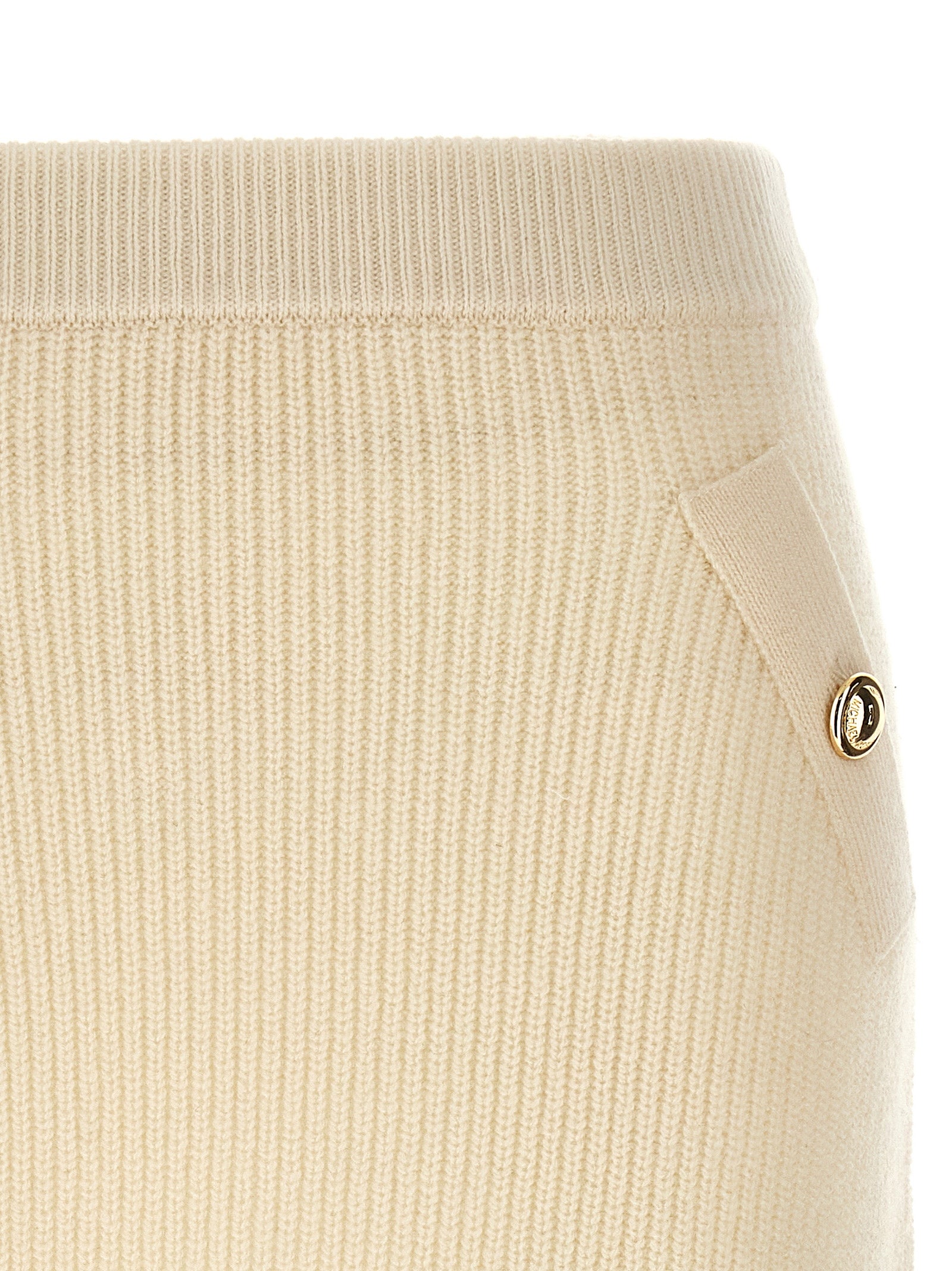 Michael Kors White Wool Long Skirt Michael Kors