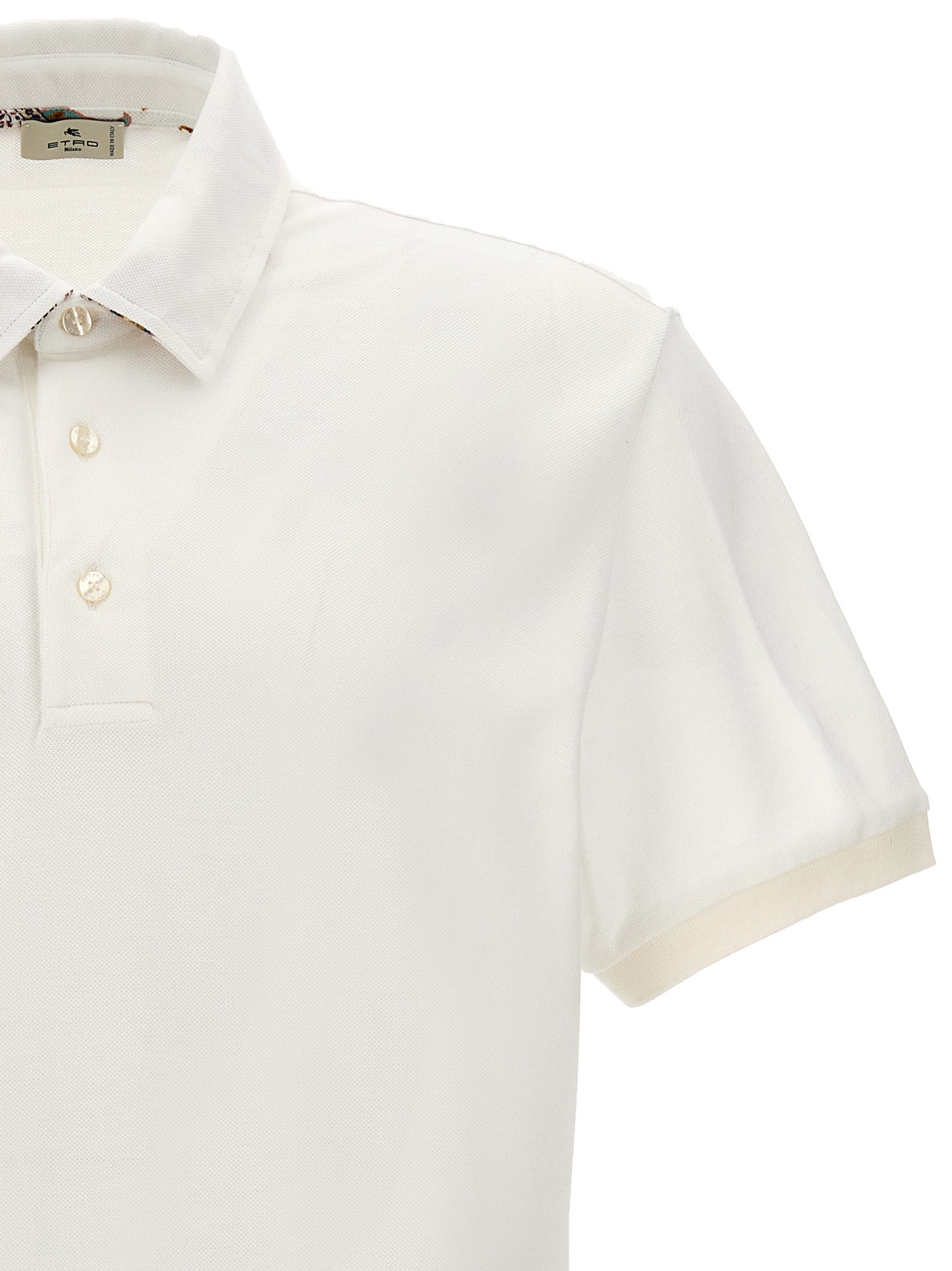 Etro White Cotton Polo Shirt Etro