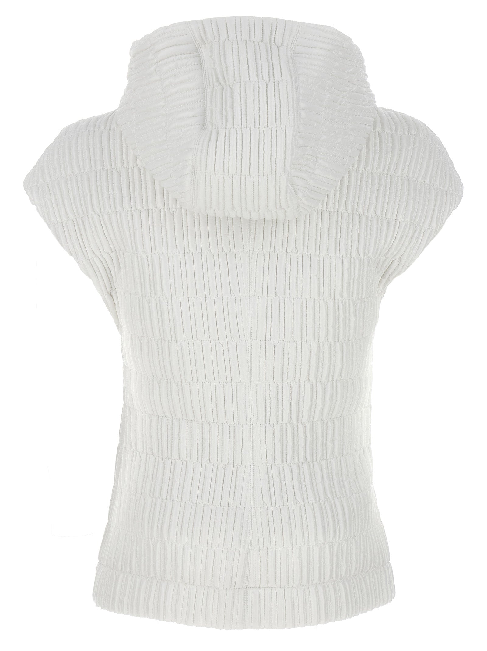 Ferragamo White Polyamide Sleeveless Jacket Ferragamo