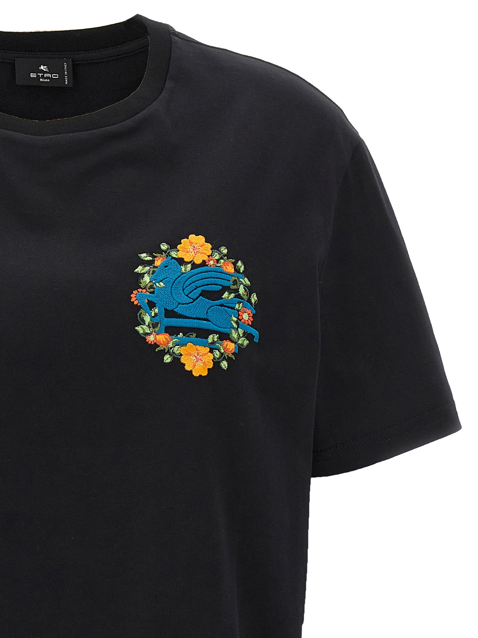 Etro Black Cotton T-Shirt Etro