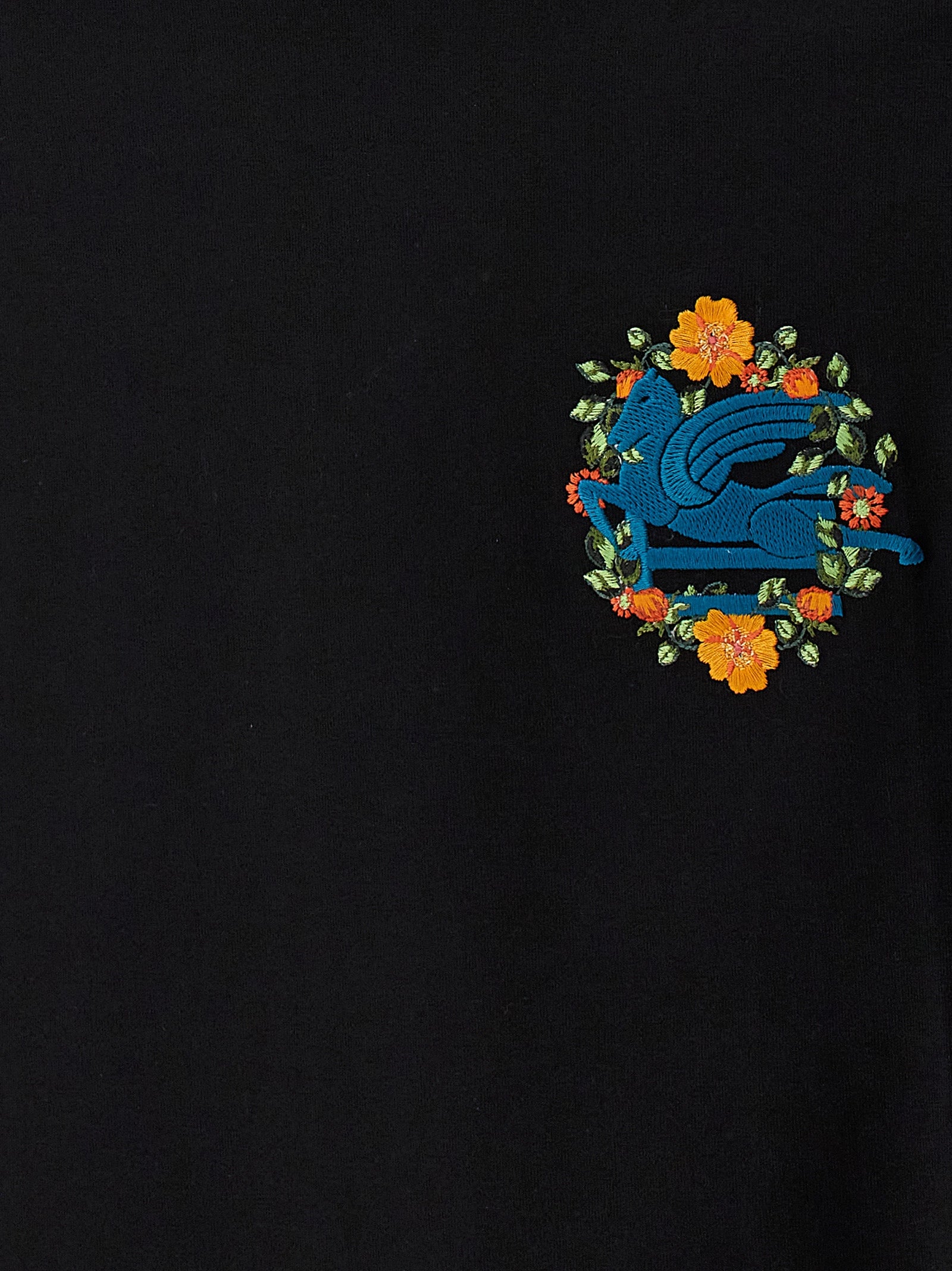 Etro Black Cotton T-Shirt Etro