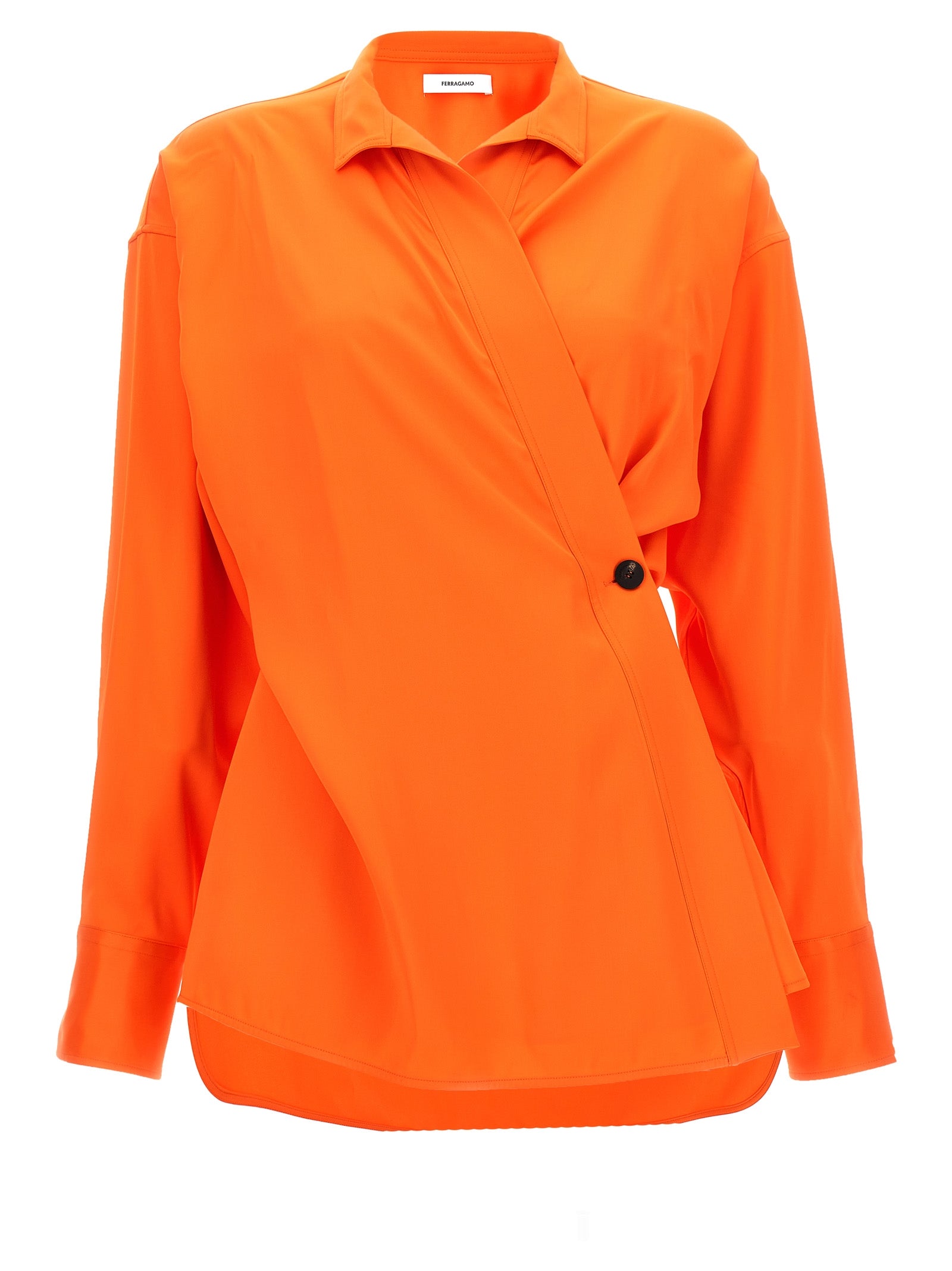 Ferragamo Orange Viscose Blouse Ferragamo