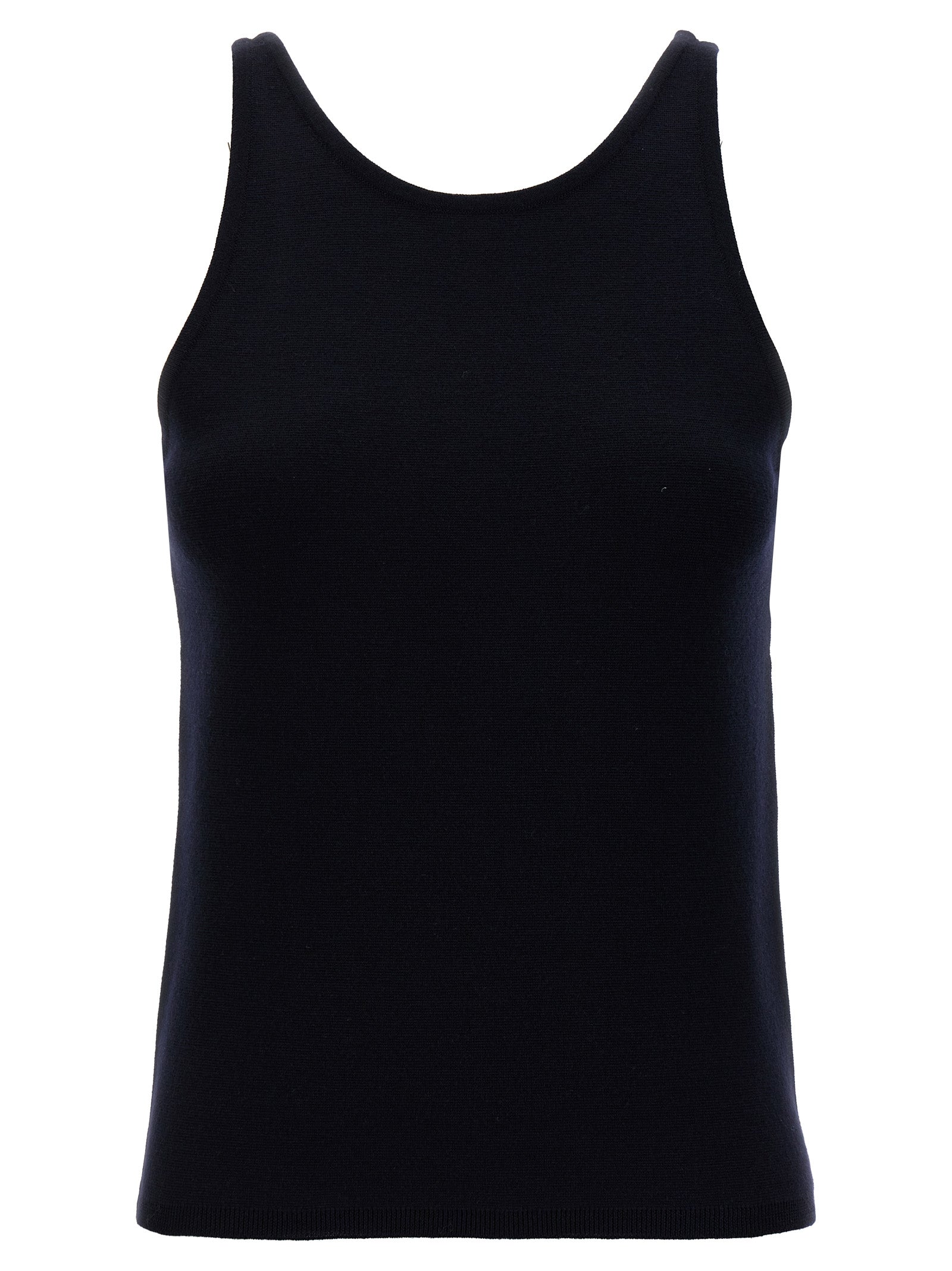 Max Mara Blue Virgin Wool Tank Tops Max Mara