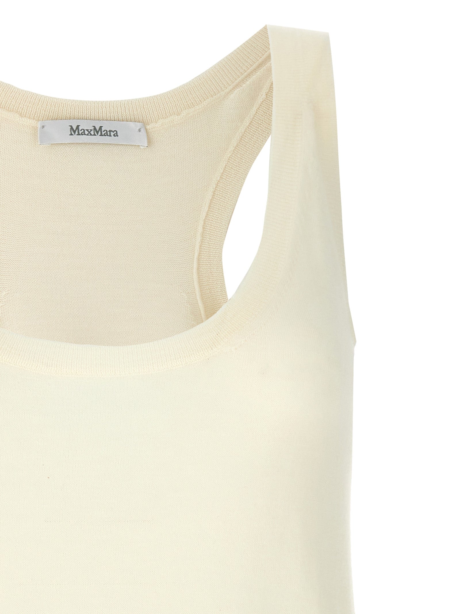 Max Mara White Cashmere Tank Tops Max Mara