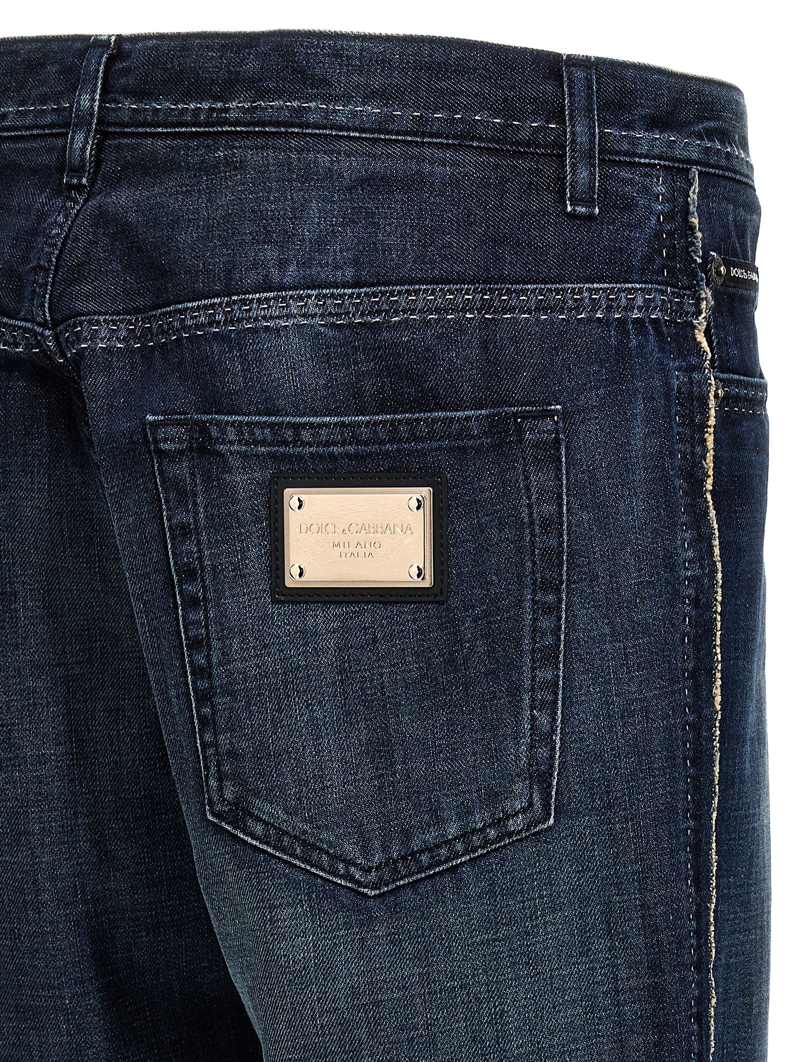Dolce & Gabbana Blue Cotton Skinny Jeans Dolce & Gabbana