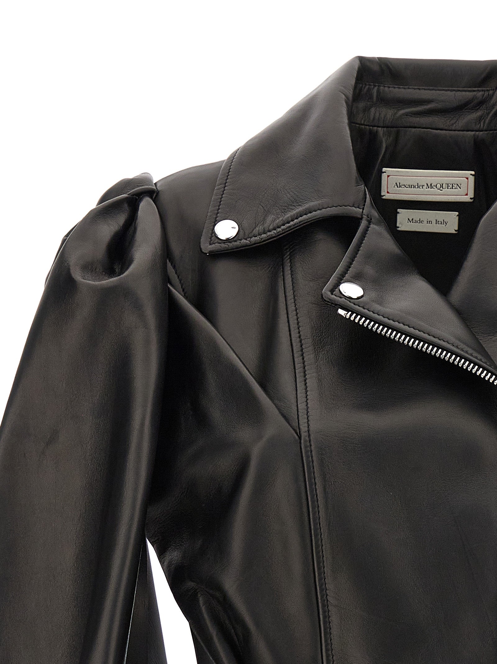 Alexander McQueen Black Lamb Leather Sleeveless Jacket Alexander McQueen
