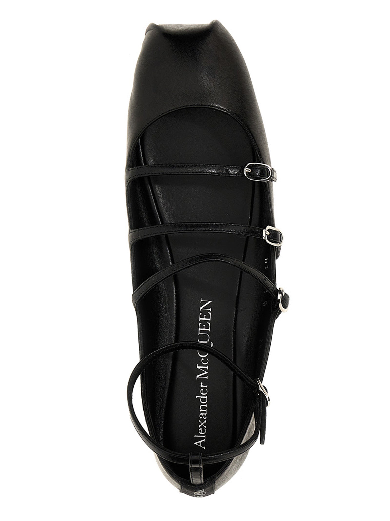 Alexander McQueen Black Calfskin Ballet Flats Alexander McQueen