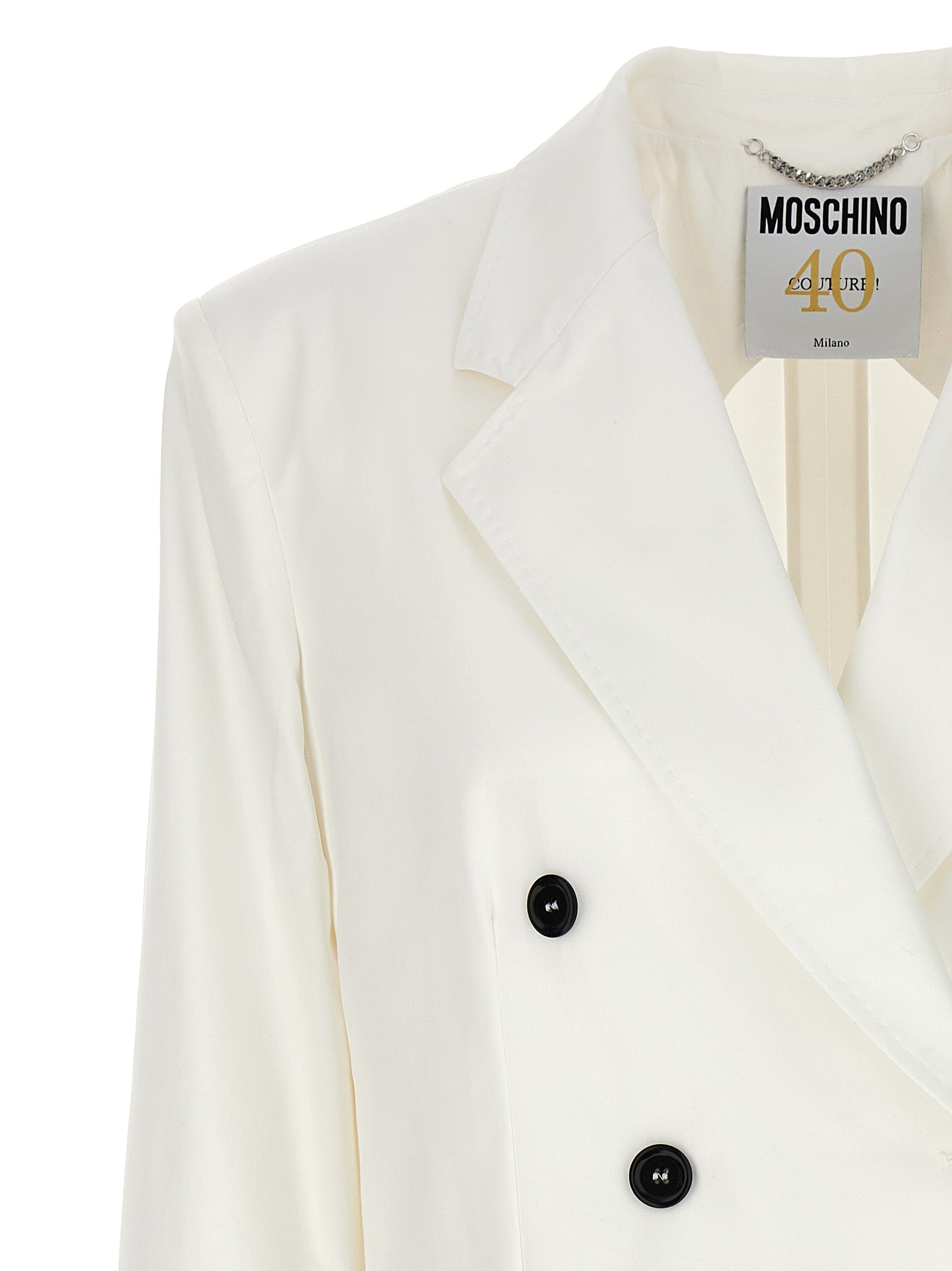 Moschino White Cotton Blazer Moschino