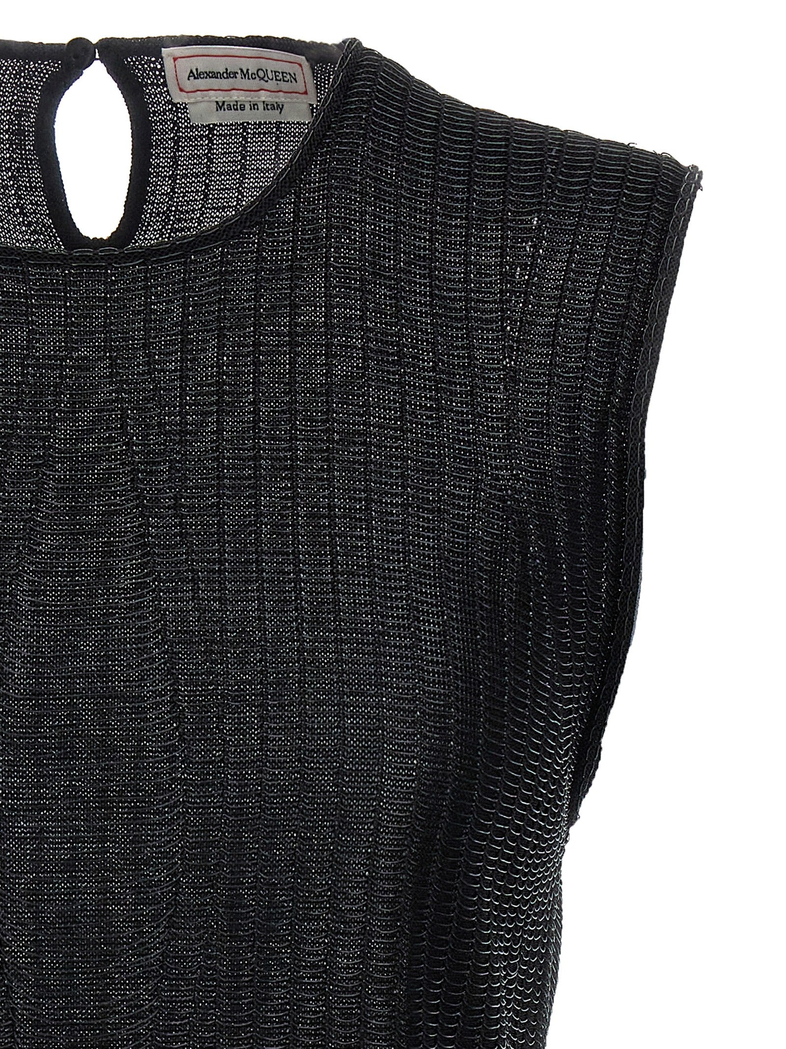 Alexander McQueen Black Viscose Sleeveles T-Shirt Alexander McQueen