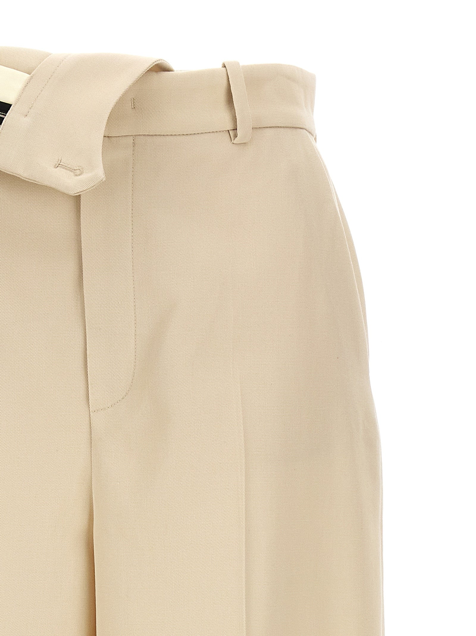 Fendi Beige Wool Casual Pants Fendi