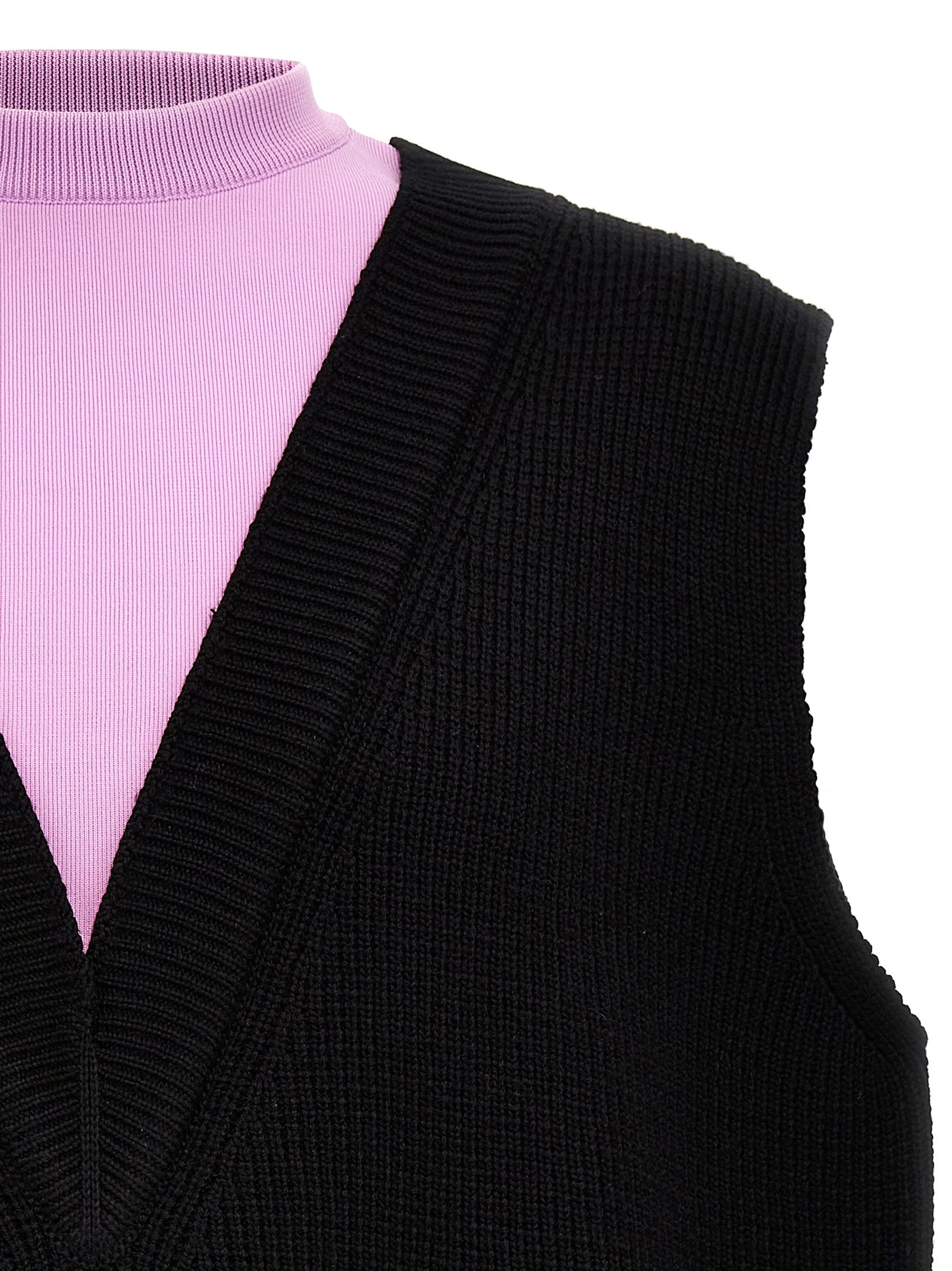 Jil Sander Multicolor Wool Sleeveles Sweater Jil Sander