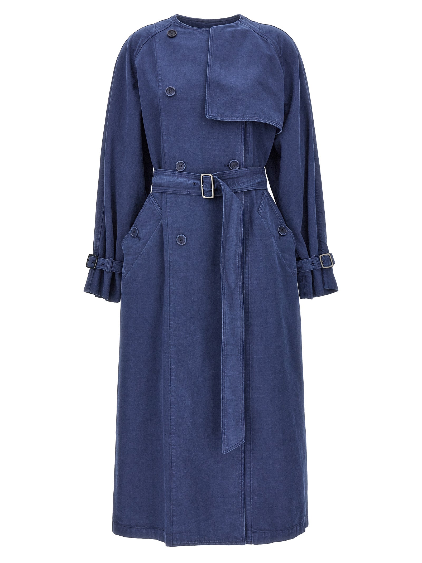 Max Mara Blue Cotton Coat Max Mara