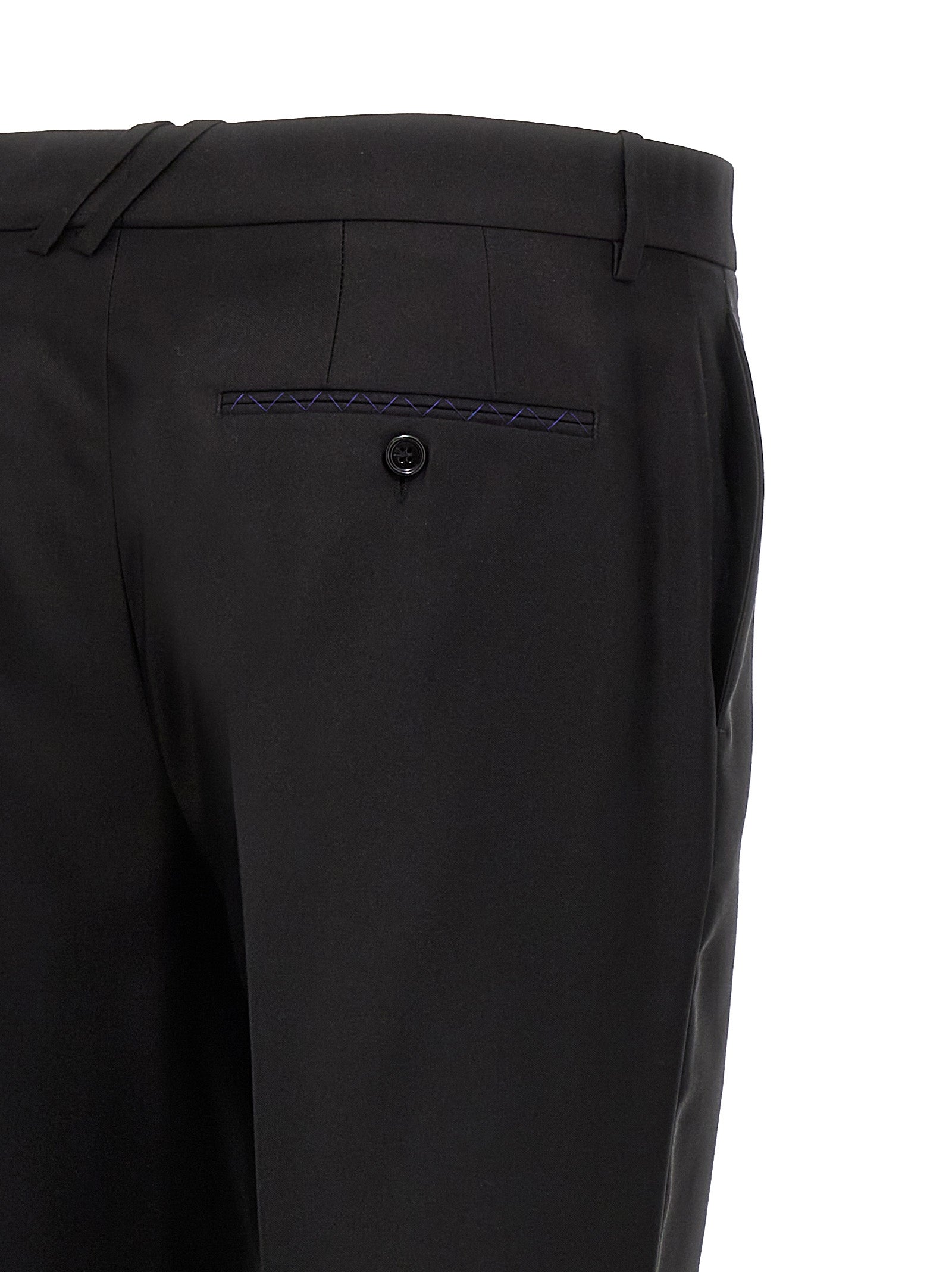 Burberry Black Virgin Wool Dress Pants Burberry