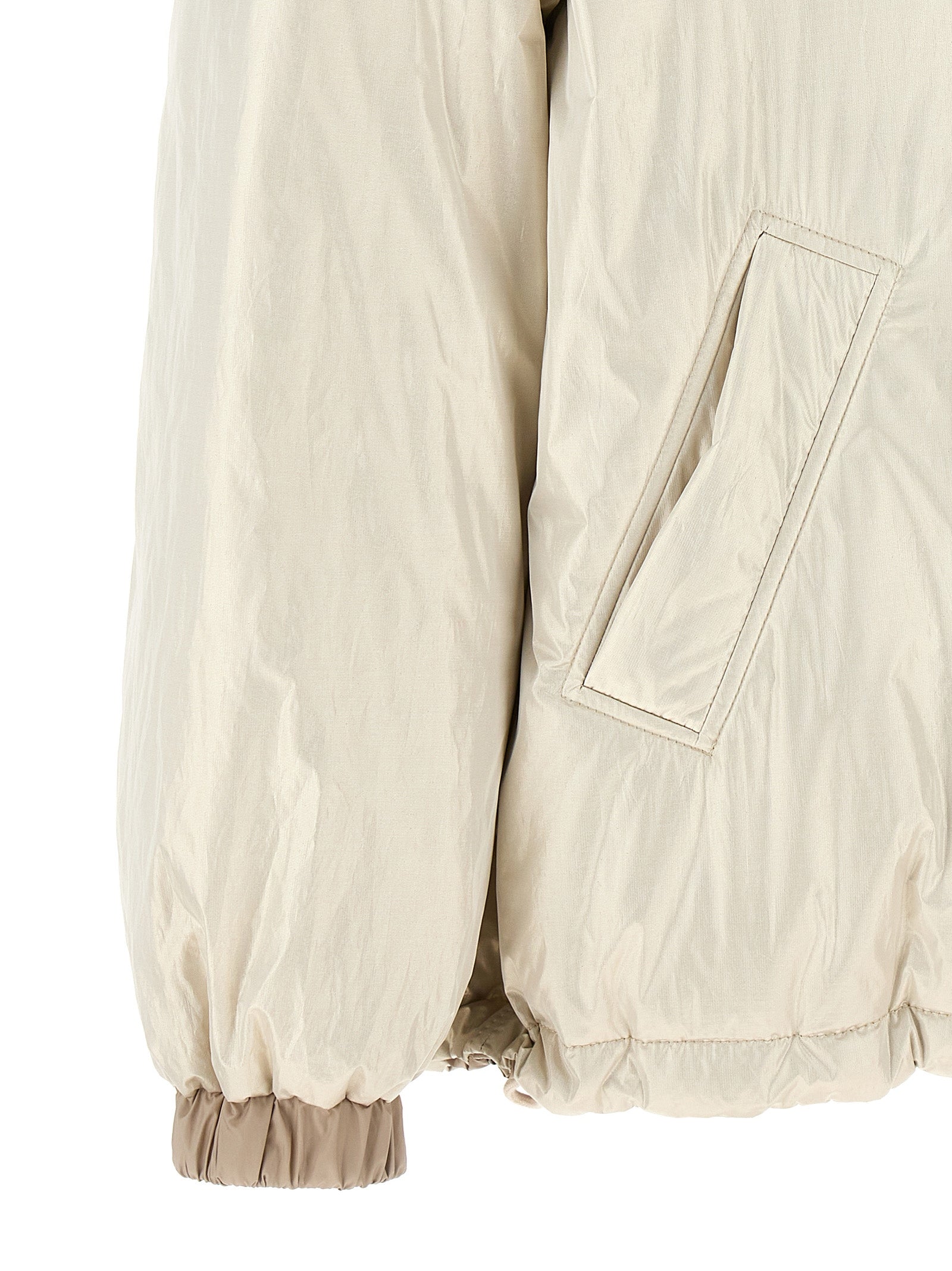 Brunello Cucinelli Beige Polyester Full-Length Jacket Brunello Cucinelli