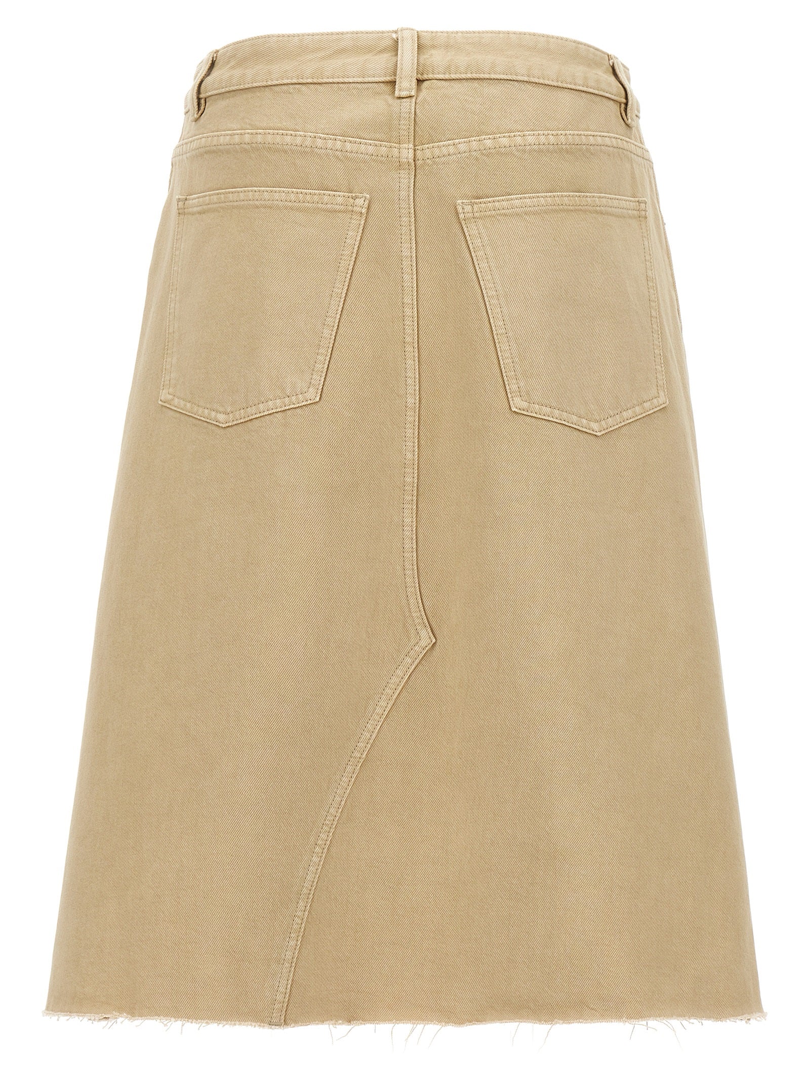 Tory Burch Beige Cotton Midi Skirt Tory Burch