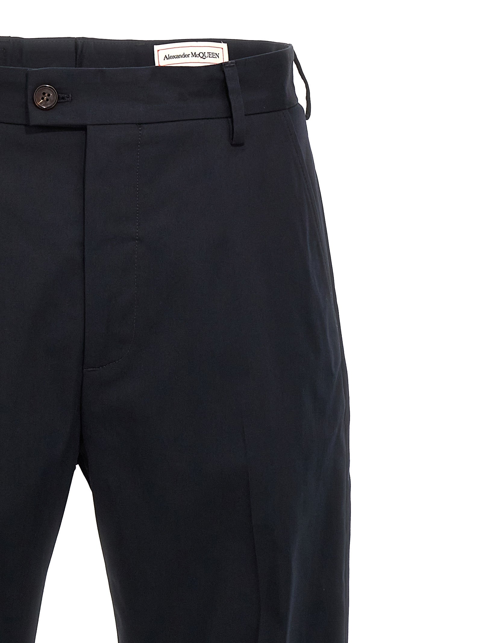 Alexander McQueen Blue Cotton Casual Pants Alexander McQueen
