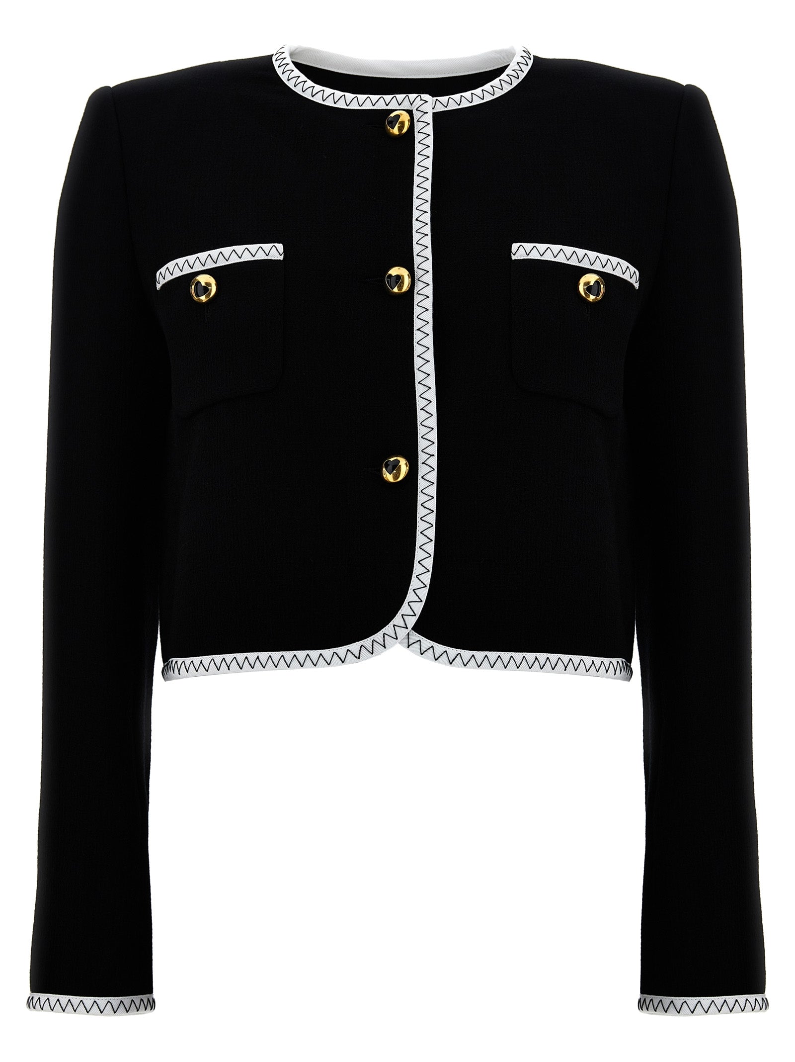 Moschino Bicolor Viscose Full-Length Jacket Moschino