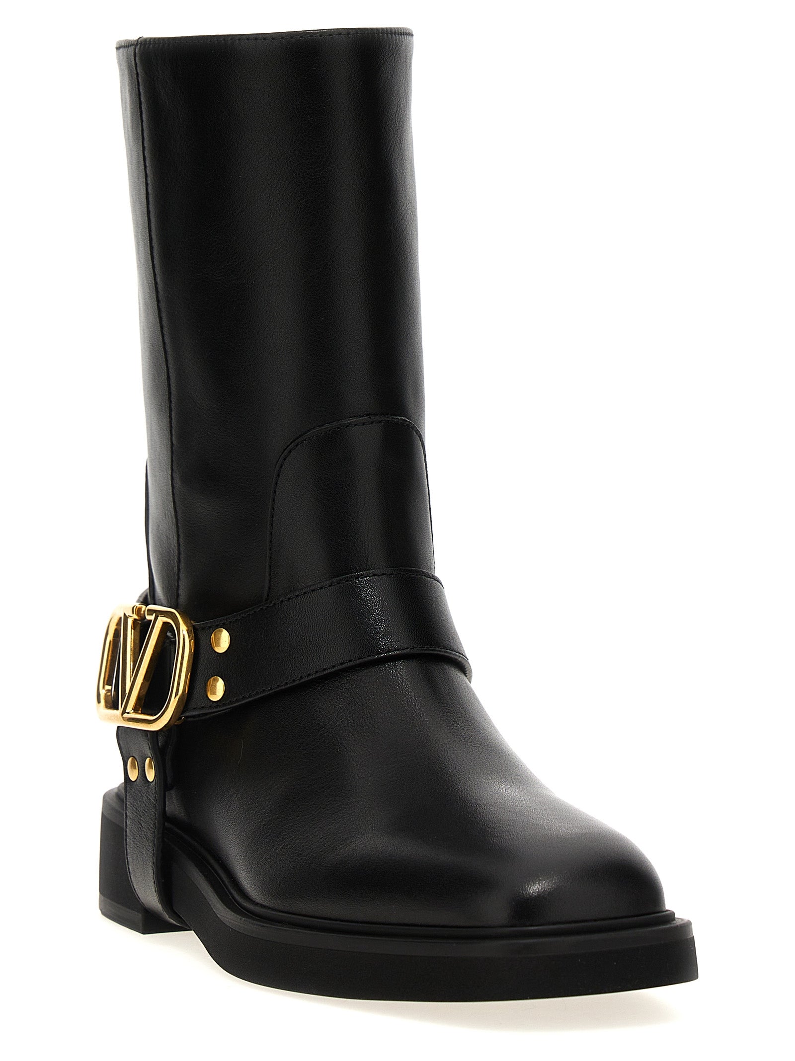 Valentino Garavani Black Calfskin Ankle Boots Valentino Garavani