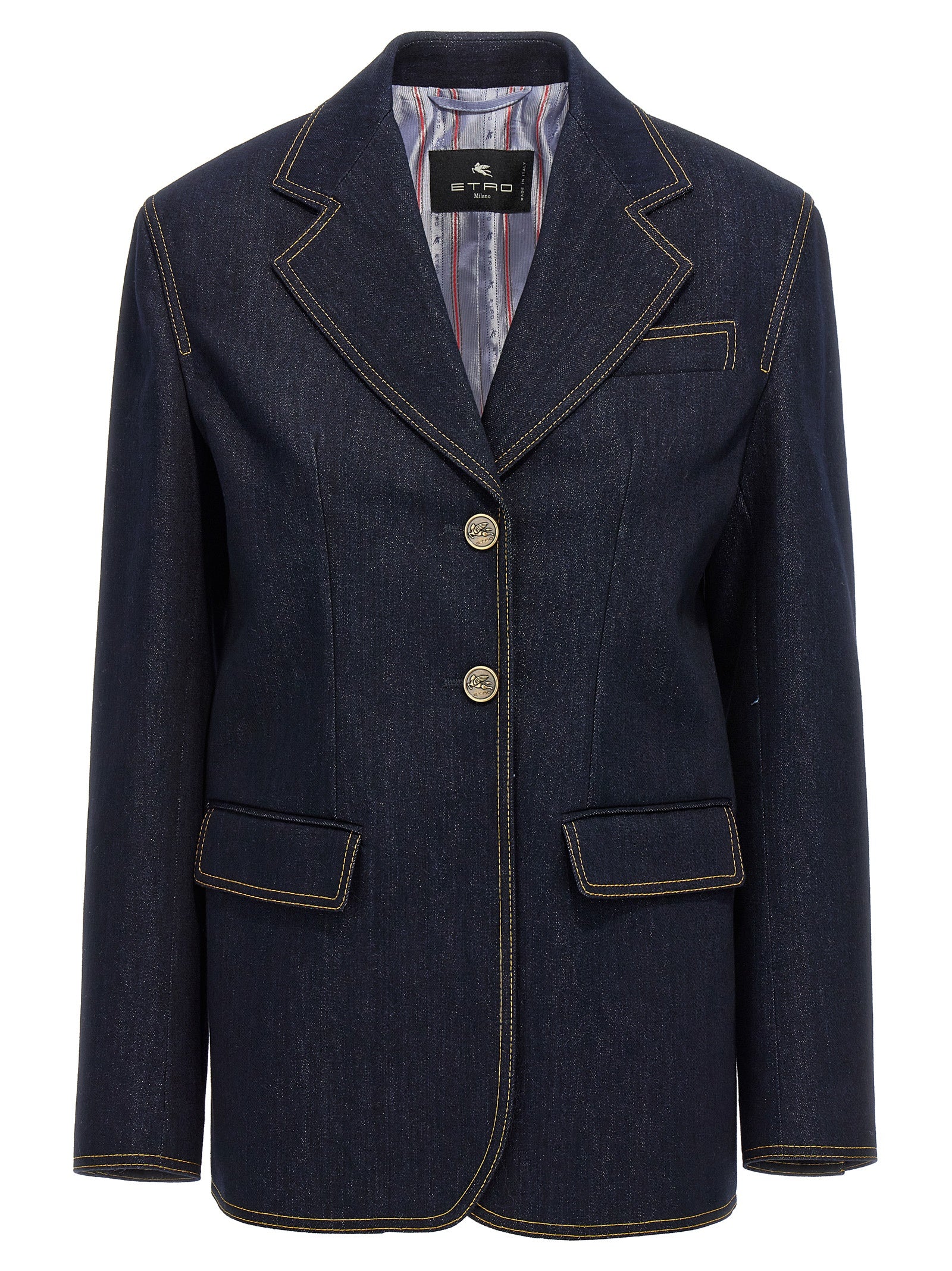 Etro Blue Cotton Blazer Etro