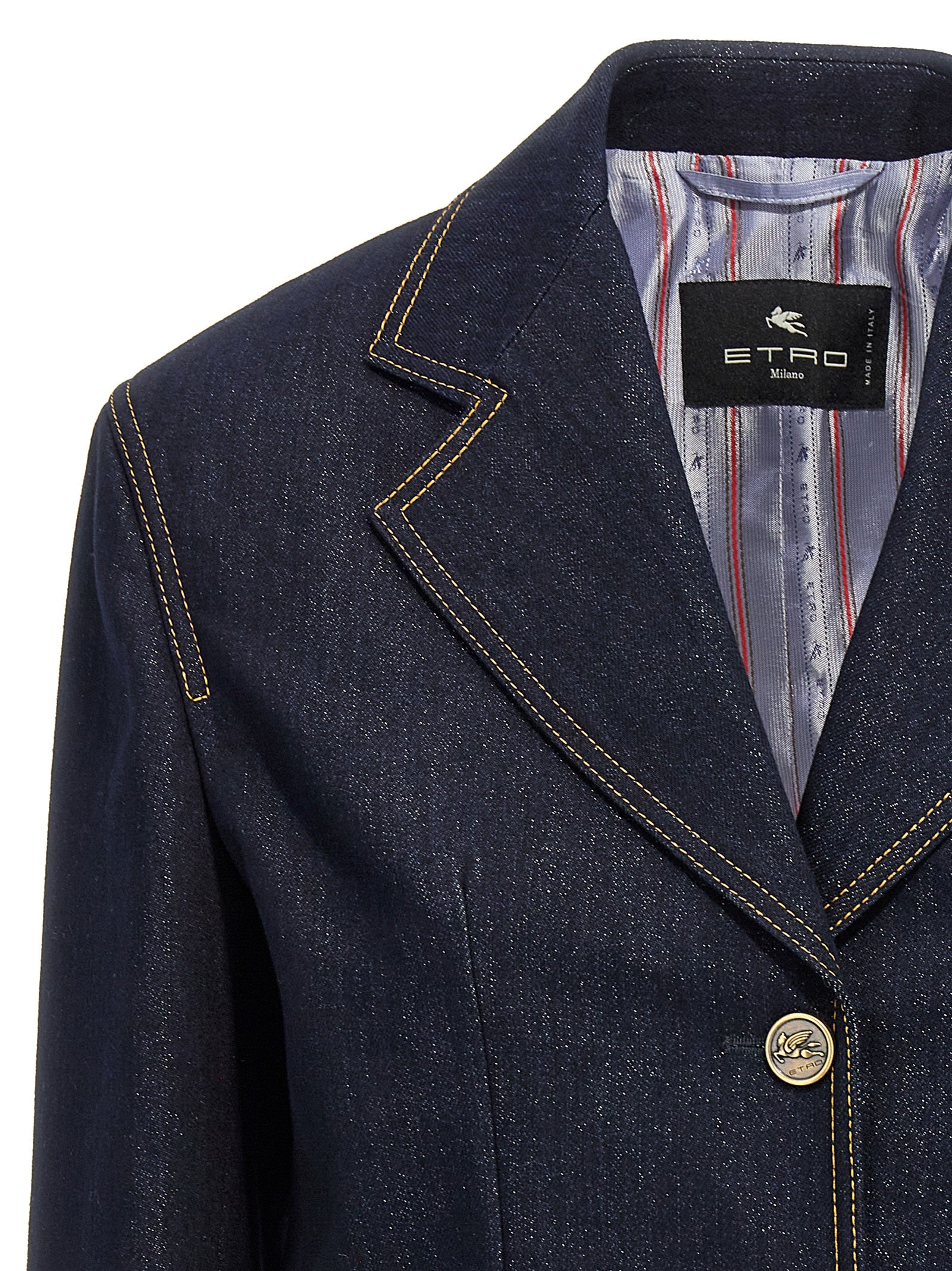 Etro Blue Cotton Blazer Etro