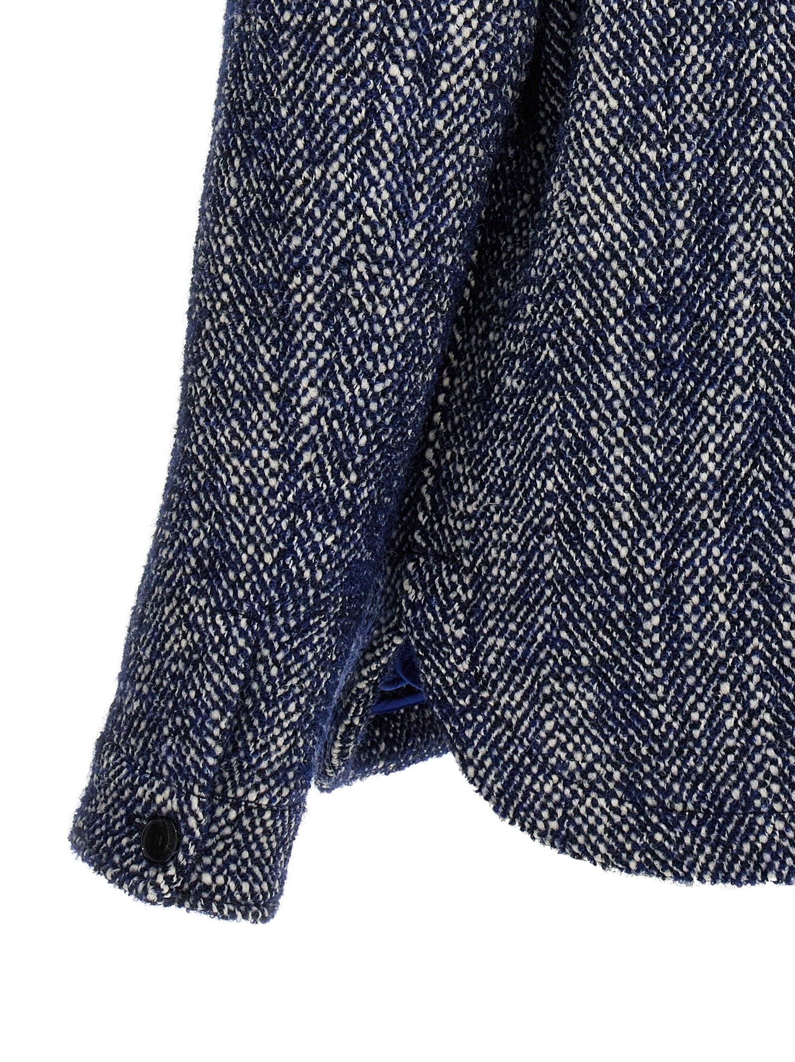 Etro Blue Wool Full-Length Jacket Etro