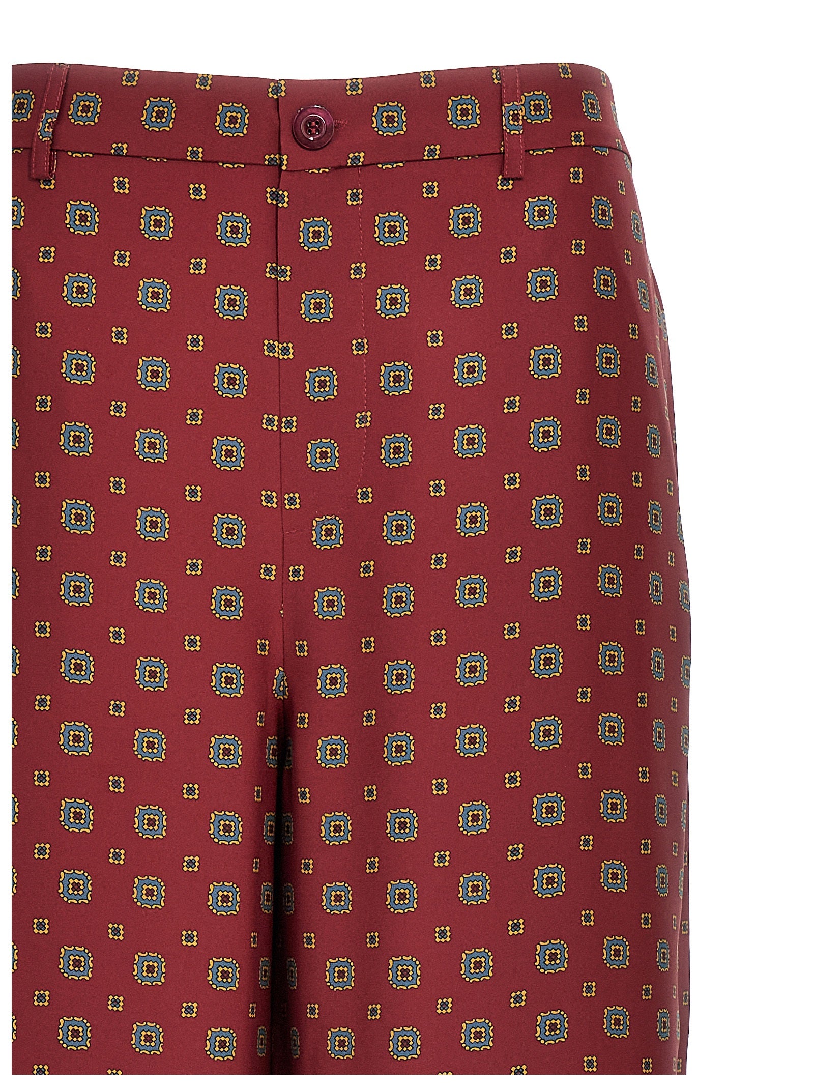 Moschino Bordeaux Silk Casual Pants Moschino