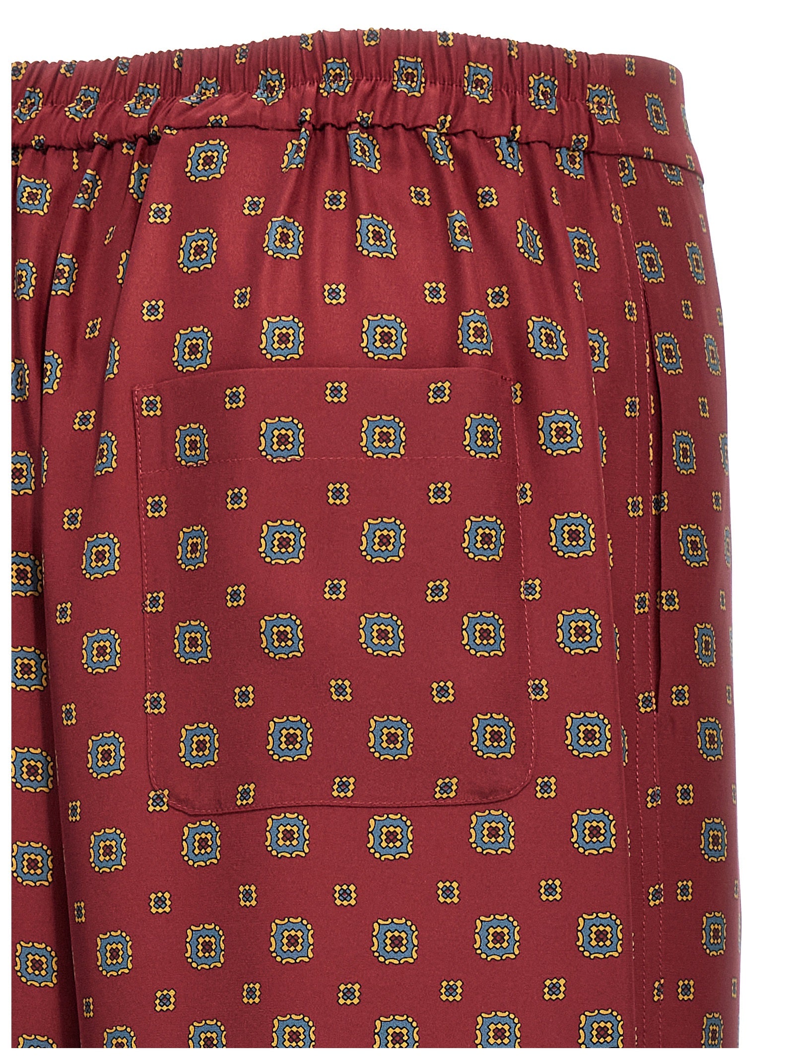Moschino Bordeaux Silk Casual Pants Moschino