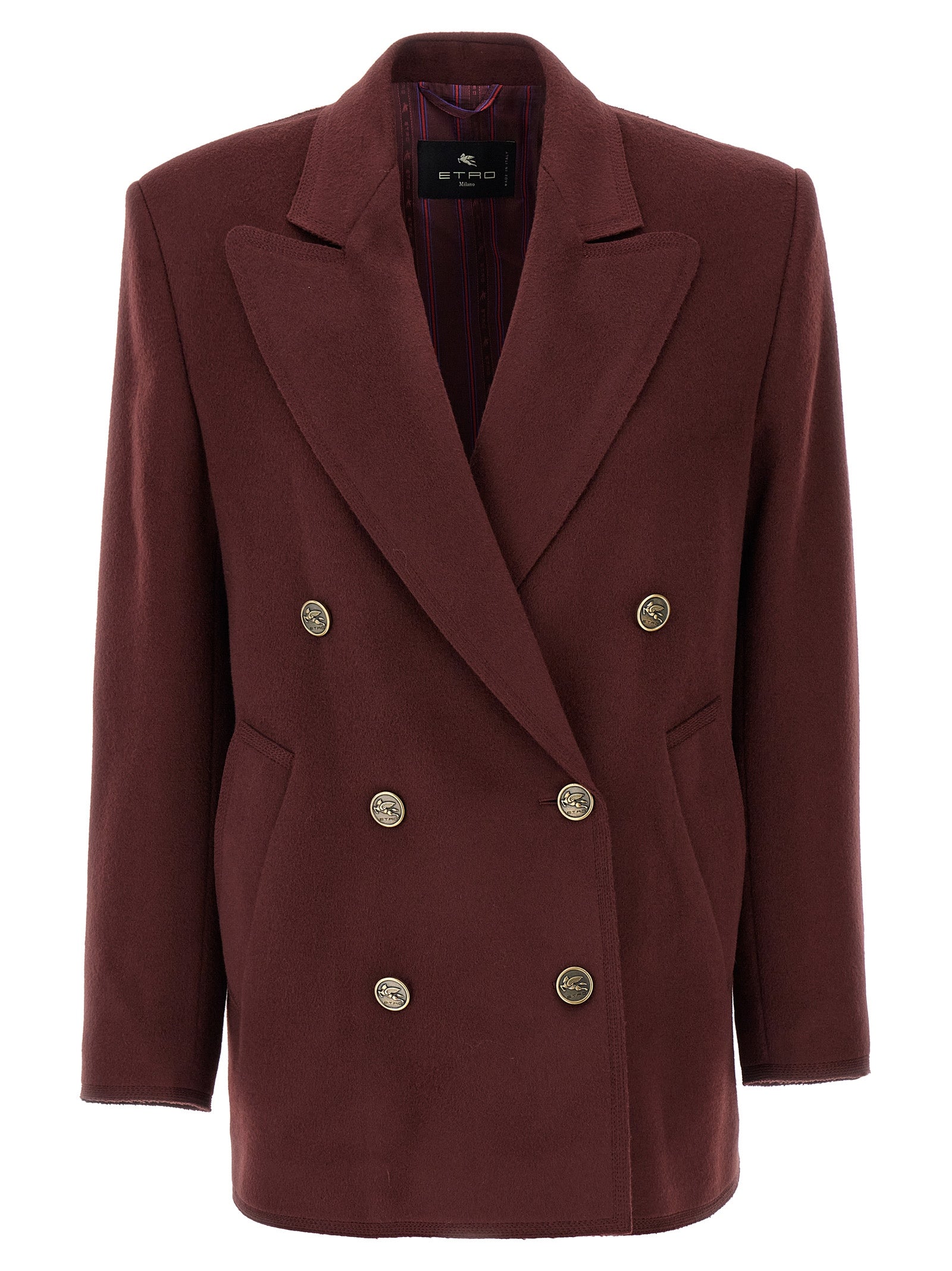 Etro Bordeaux Wool Blazer Etro