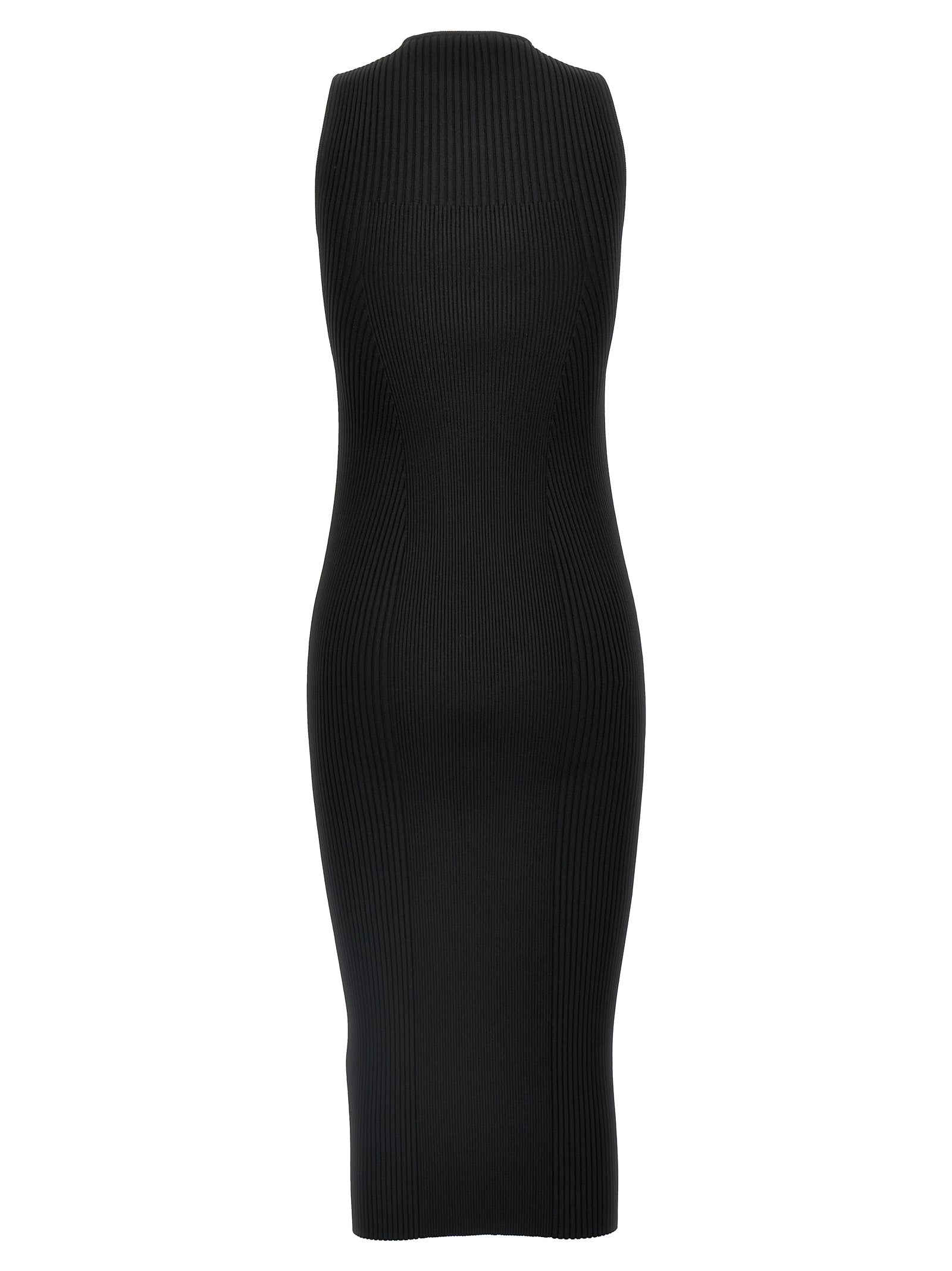 Alexander McQueen Black Viscose Midi Dress Alexander McQueen