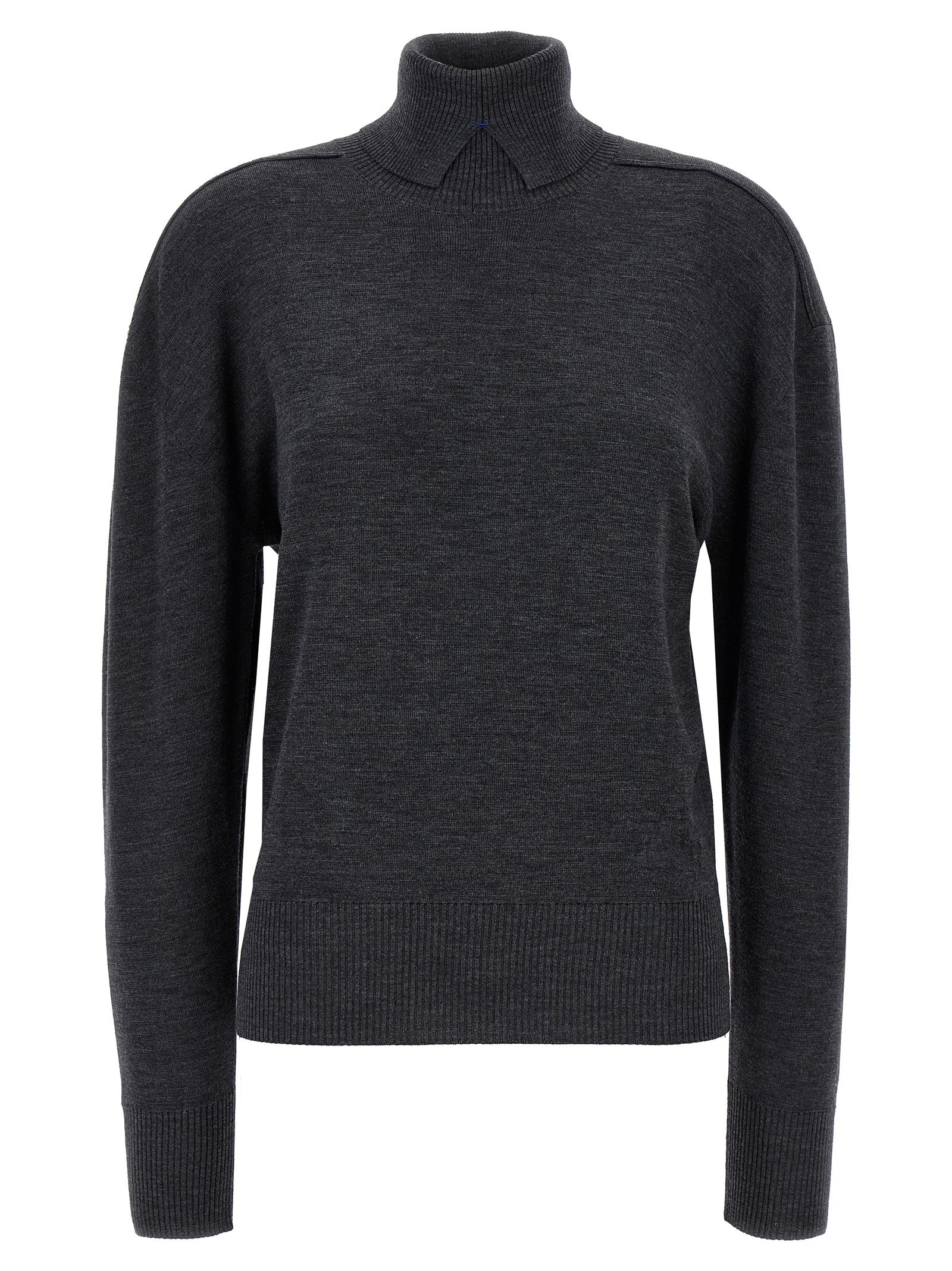 Burberry Gray Wool Cardigan Burberry