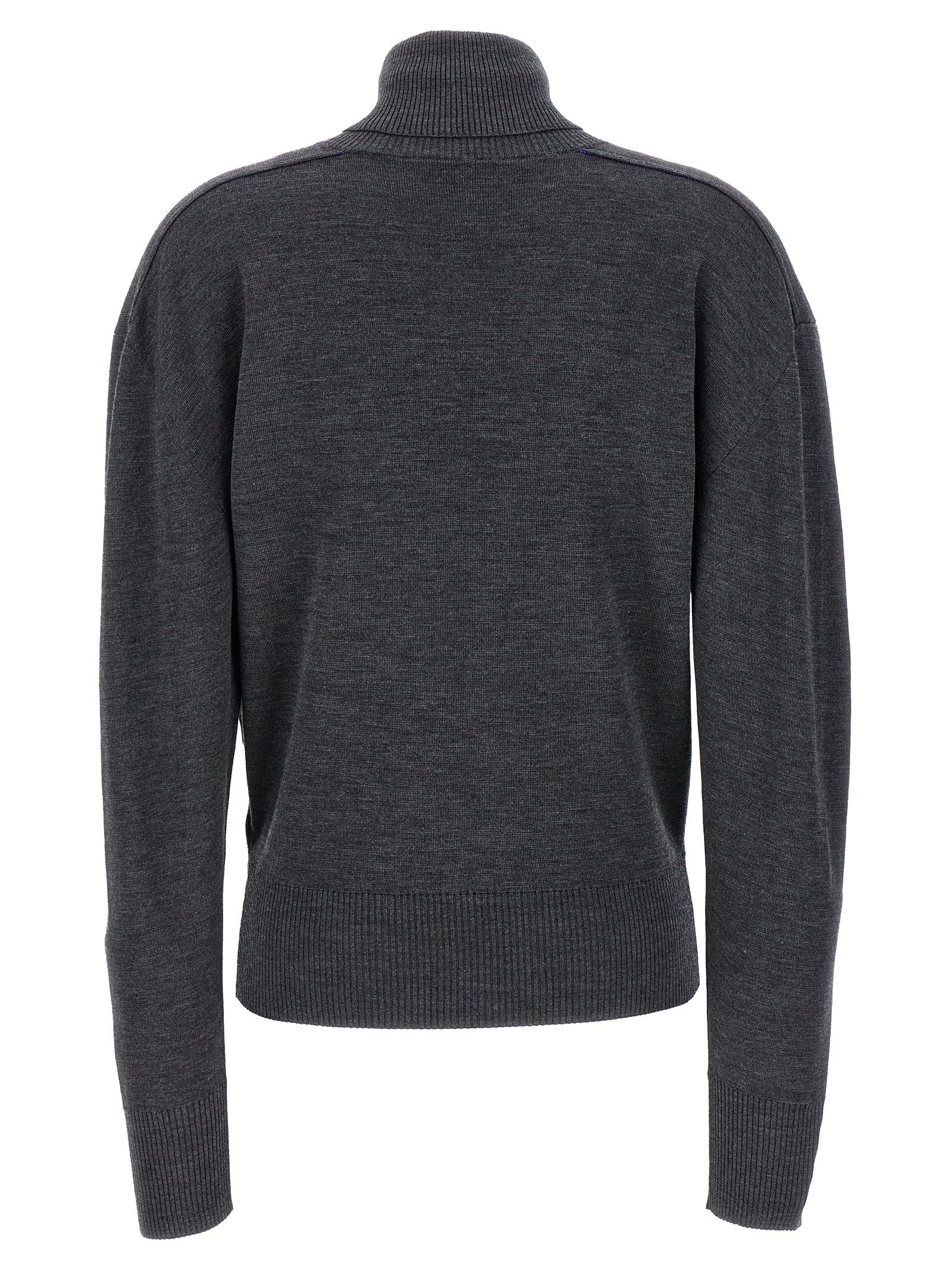 Burberry Gray Wool Cardigan Burberry