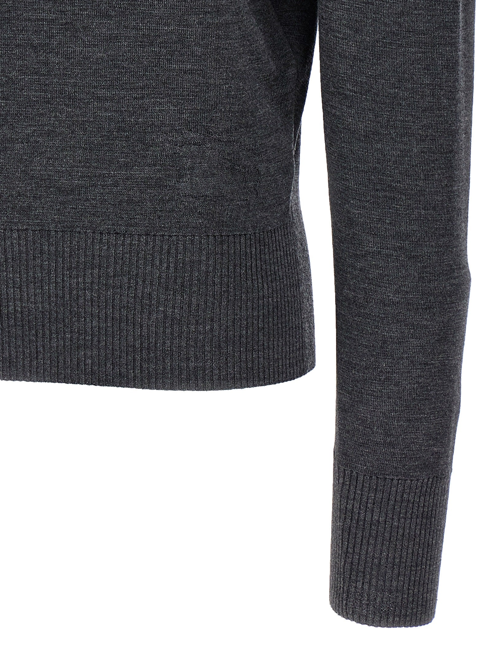Burberry Gray Wool Cardigan Burberry