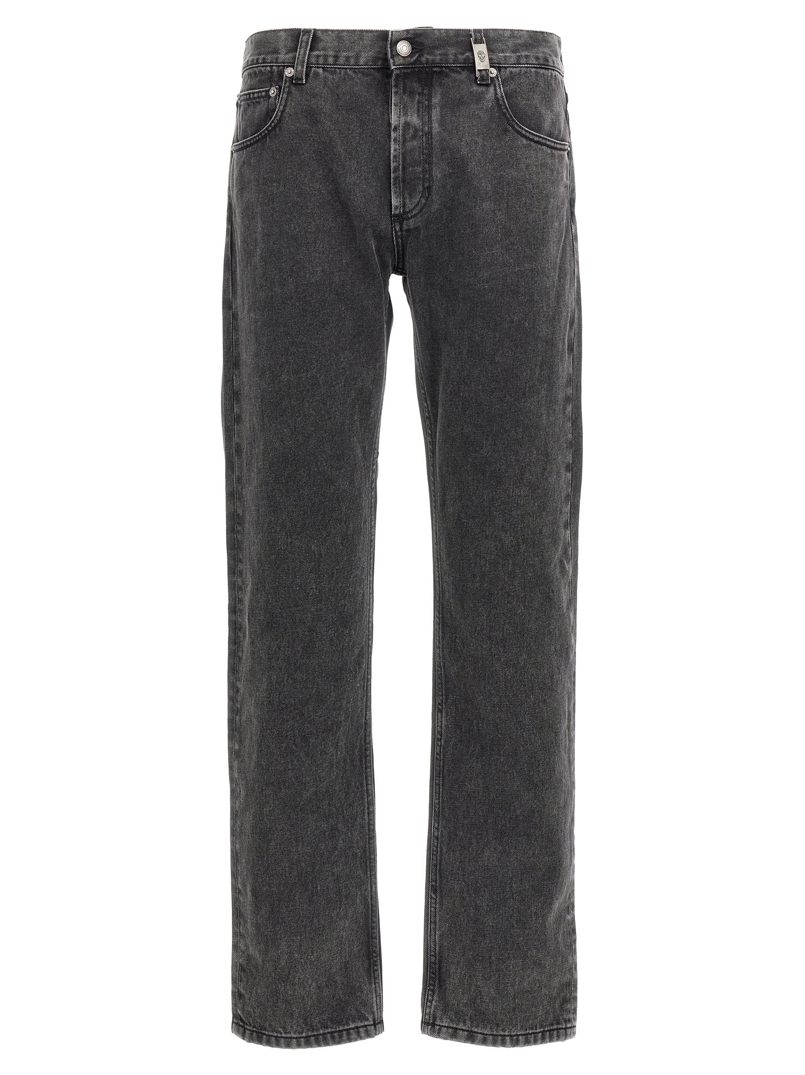 Alexander McQueen Black Cotton Straight-Leg Jeans Alexander McQueen