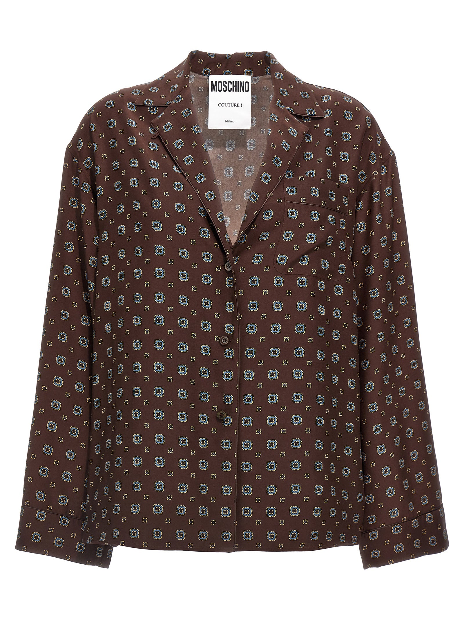 Moschino Brown Silk Blouse Moschino