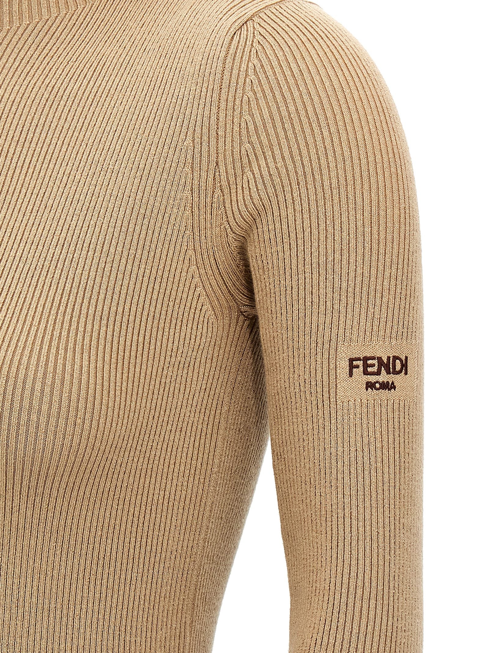 Fendi Beige Wool Short Dress Fendi
