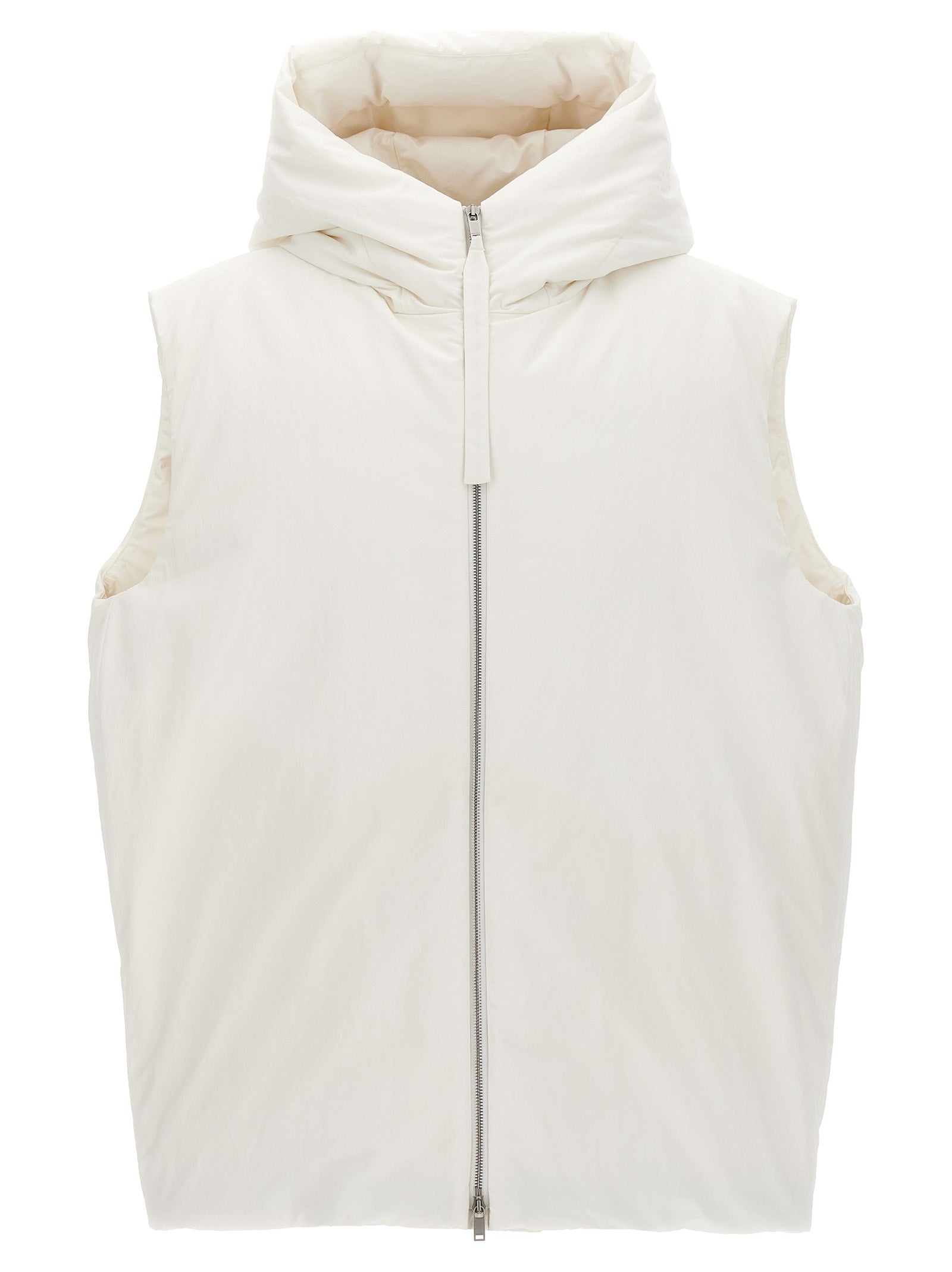 Jil Sander White Polyester Sleeveless Jacket Jil Sander