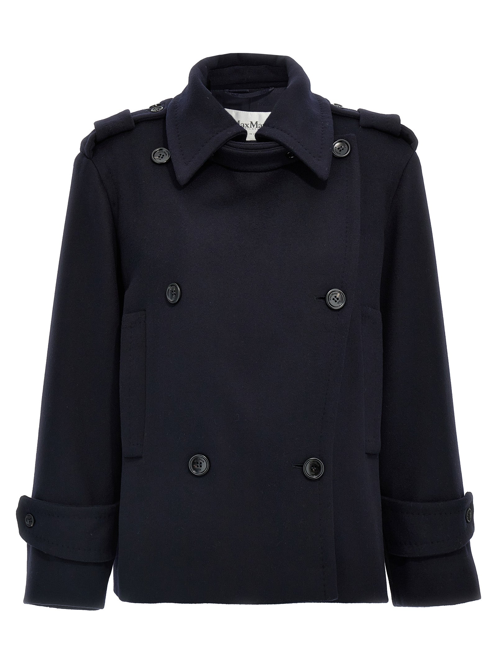 Max Mara Blue Virgin Wool Coat Max Mara